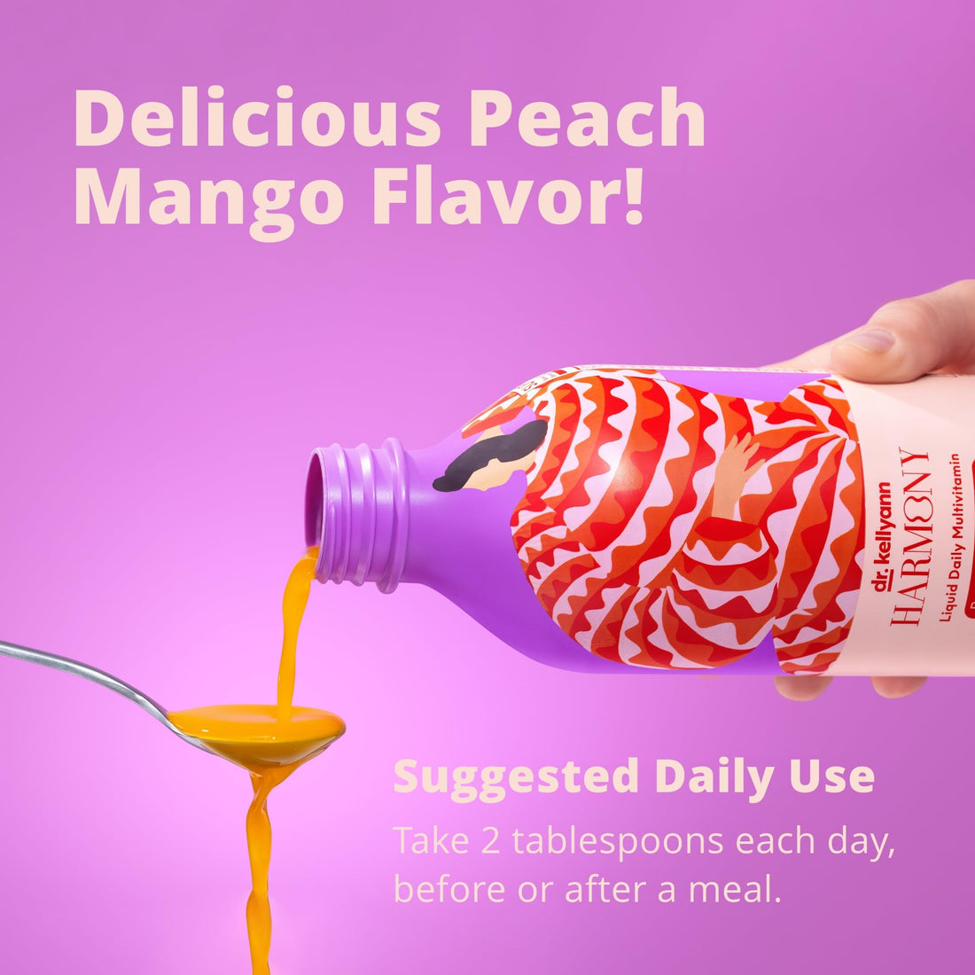 Dr. Kellyann Harmony Liquid Multivitamin (28 fl oz) – Vegan Daily Vitamins for Men & Women, Non-GMO, Overall Health