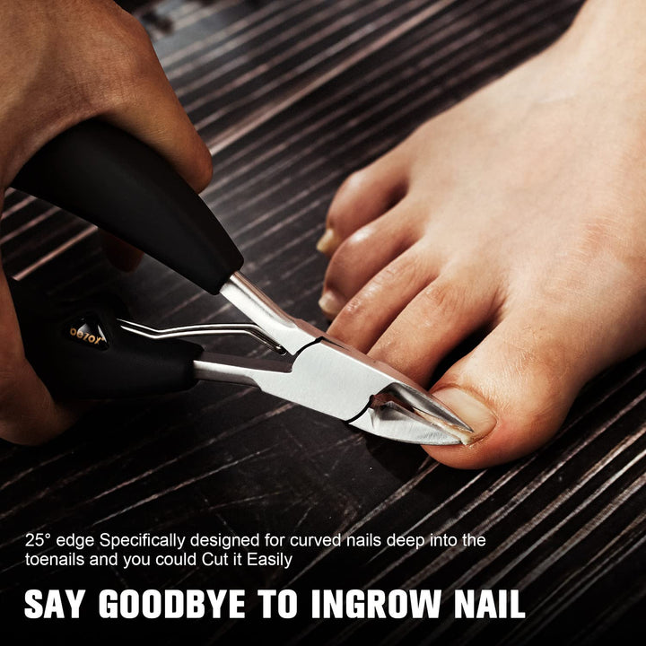 BEZOX - Precision Toenail Clippers Trimmer for Thick or Ingrown Toenails - Professional Nail Clippers W / Metal Box