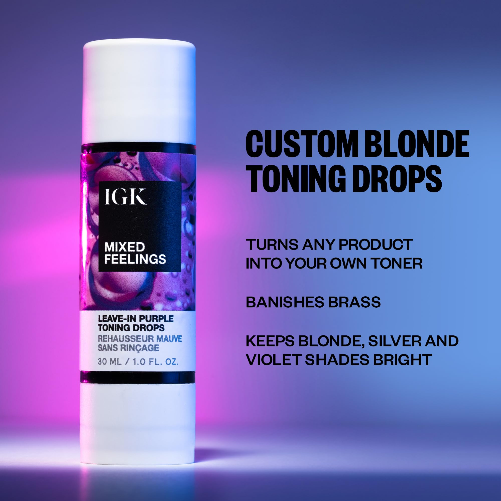IGK MIXED FEELINGS Leave-In Blonde Toning Drops, 1 fl. oz.