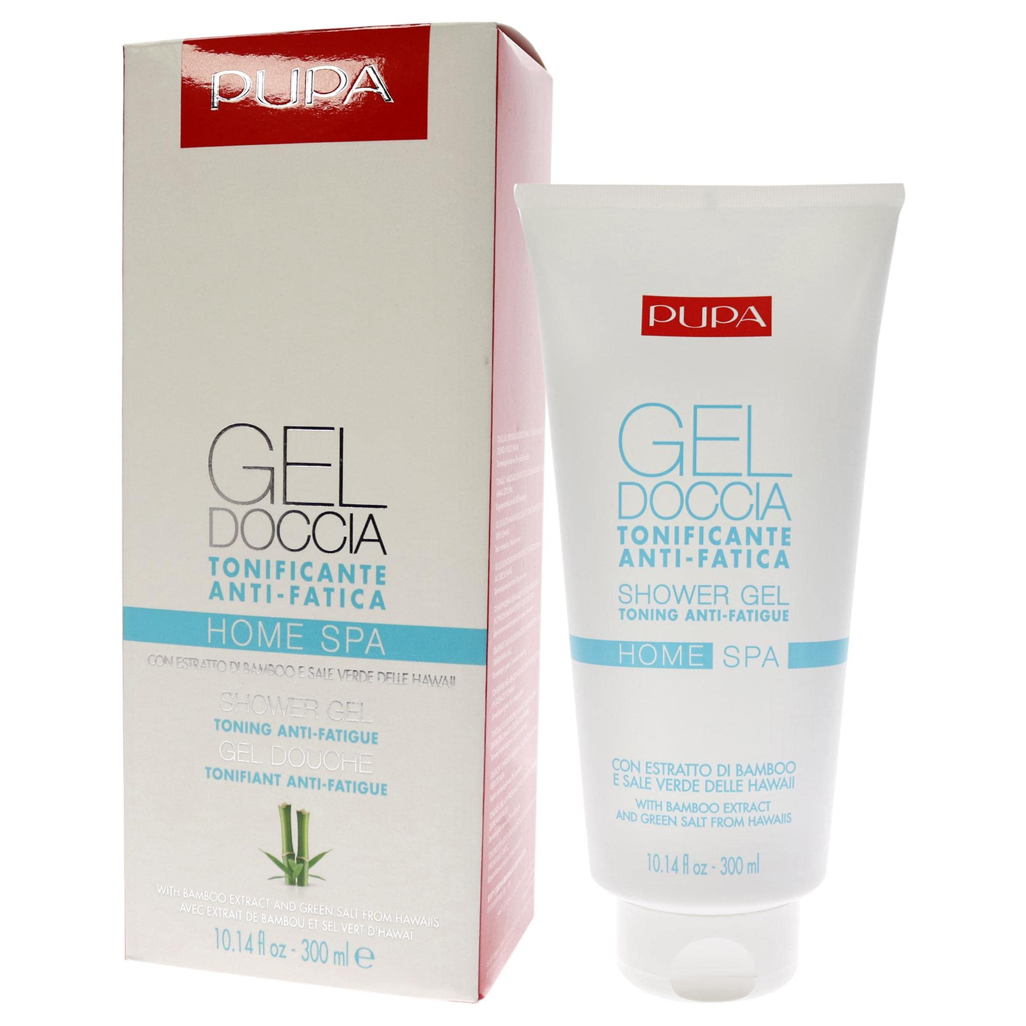 Pupa Milano Home Spa Refreshing Rebalancing Gel - A Gentle Cleanser - Soft And Beautifully Scented - For Toning and Revitalizing - Release The Scents Of Aromatherapy Oils - Bamboo Extract - 10.14 Oz