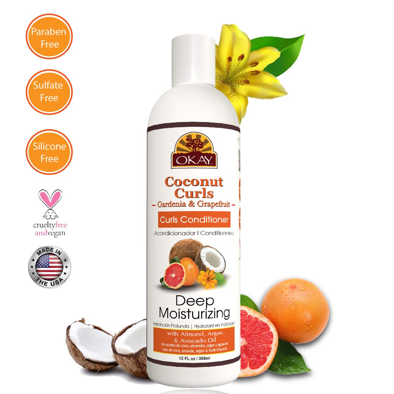 Okay Coconut Conditioner Gardenia & Grapefruit C 12 Ounce