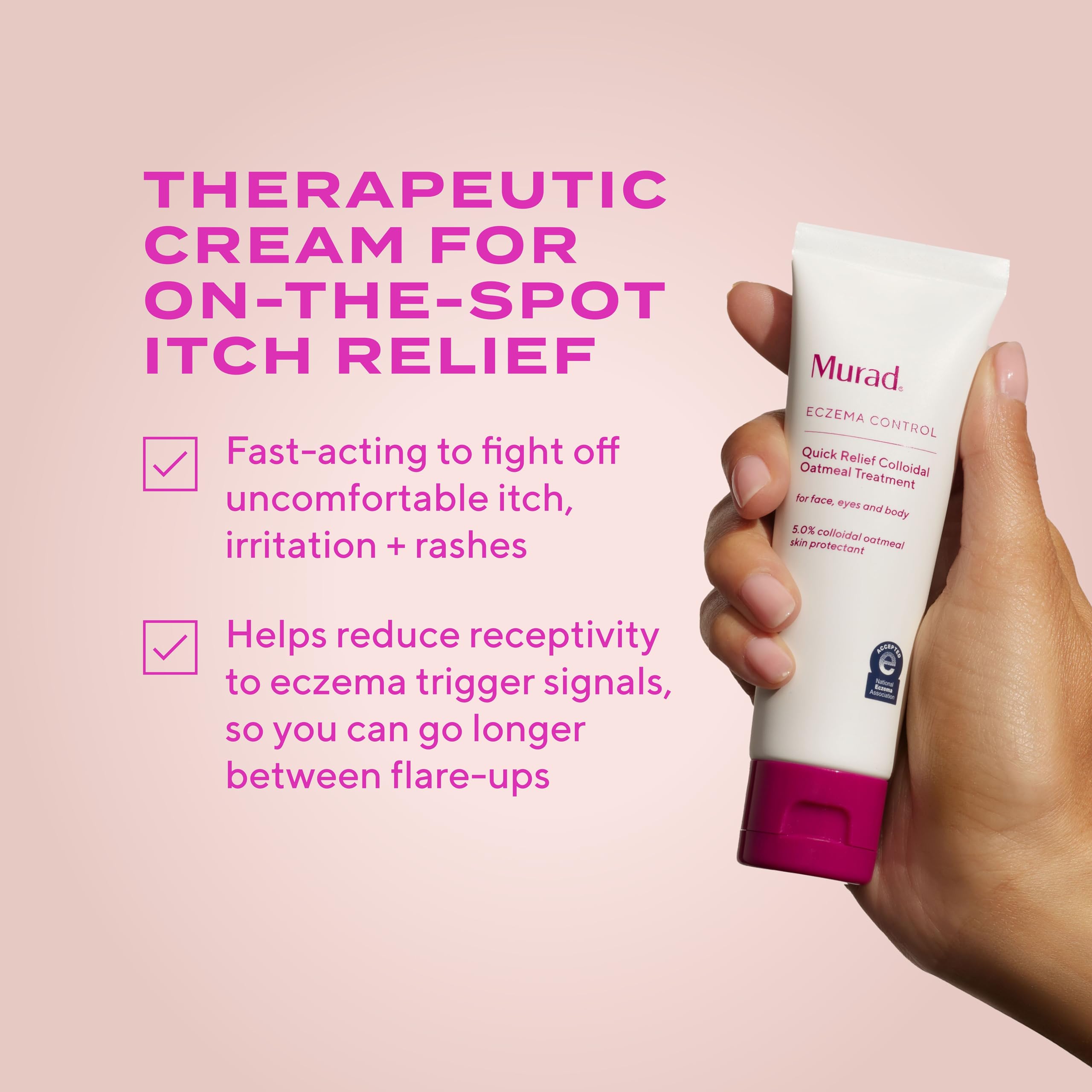 Murad Quick Relief Colloidal Oatmeal Treatment for Sensitive Skin -Soothing Cream for Itchy Skin, Eczema Rash and Dermatitis Irritation - Gentle Hydrating Skin Care Treatment, 1.7 Fl Oz