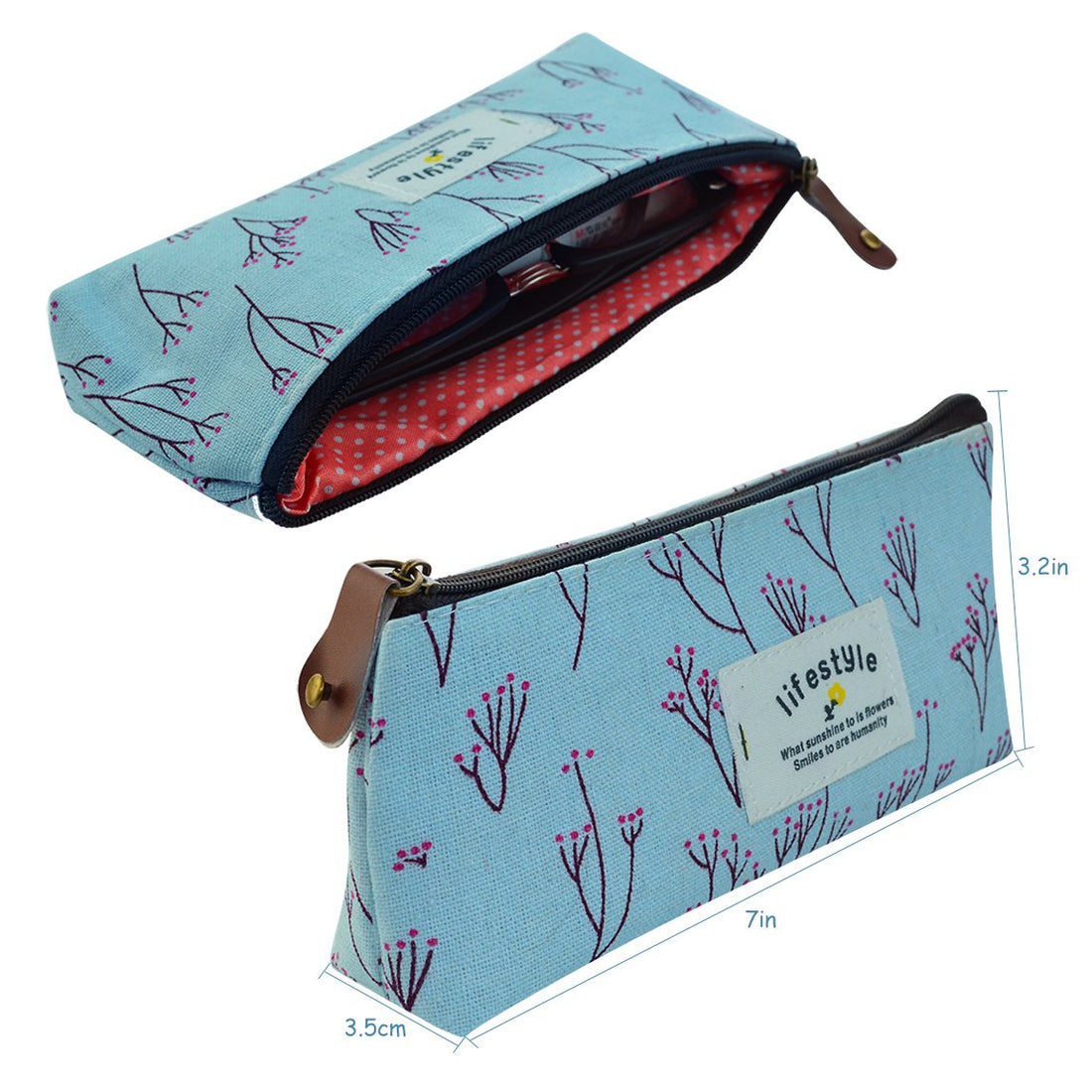 Nicky's Gift Countryside Flower Floral Pencil Pen Case Cosmetic Makeup Bag - Set Of 3