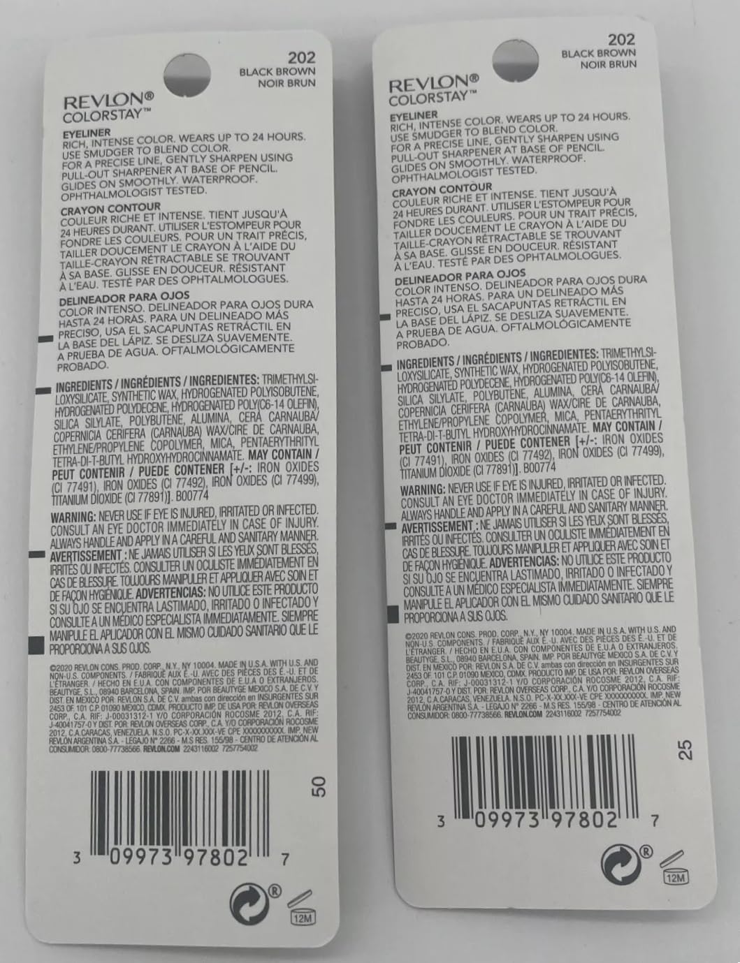 Revlon ColorStay Eyeliner with SoftFlex, Black Brown 202, 0.01 Ounce (28 g) (Pack of 2)