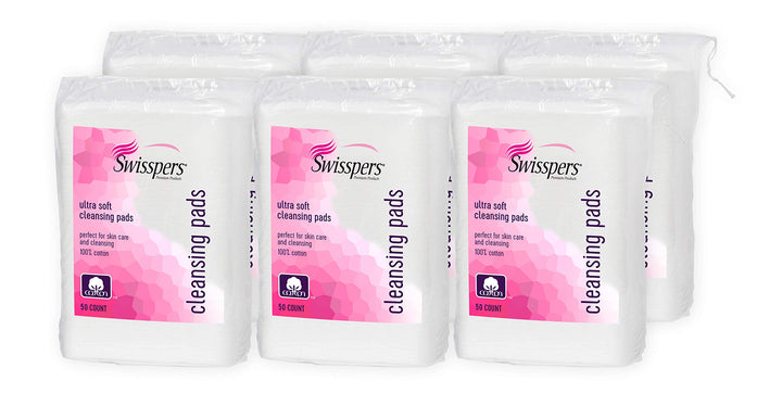 Swisspers Premium Cotton Facial Cleansing Pad, 50-Count (Pack of 6)