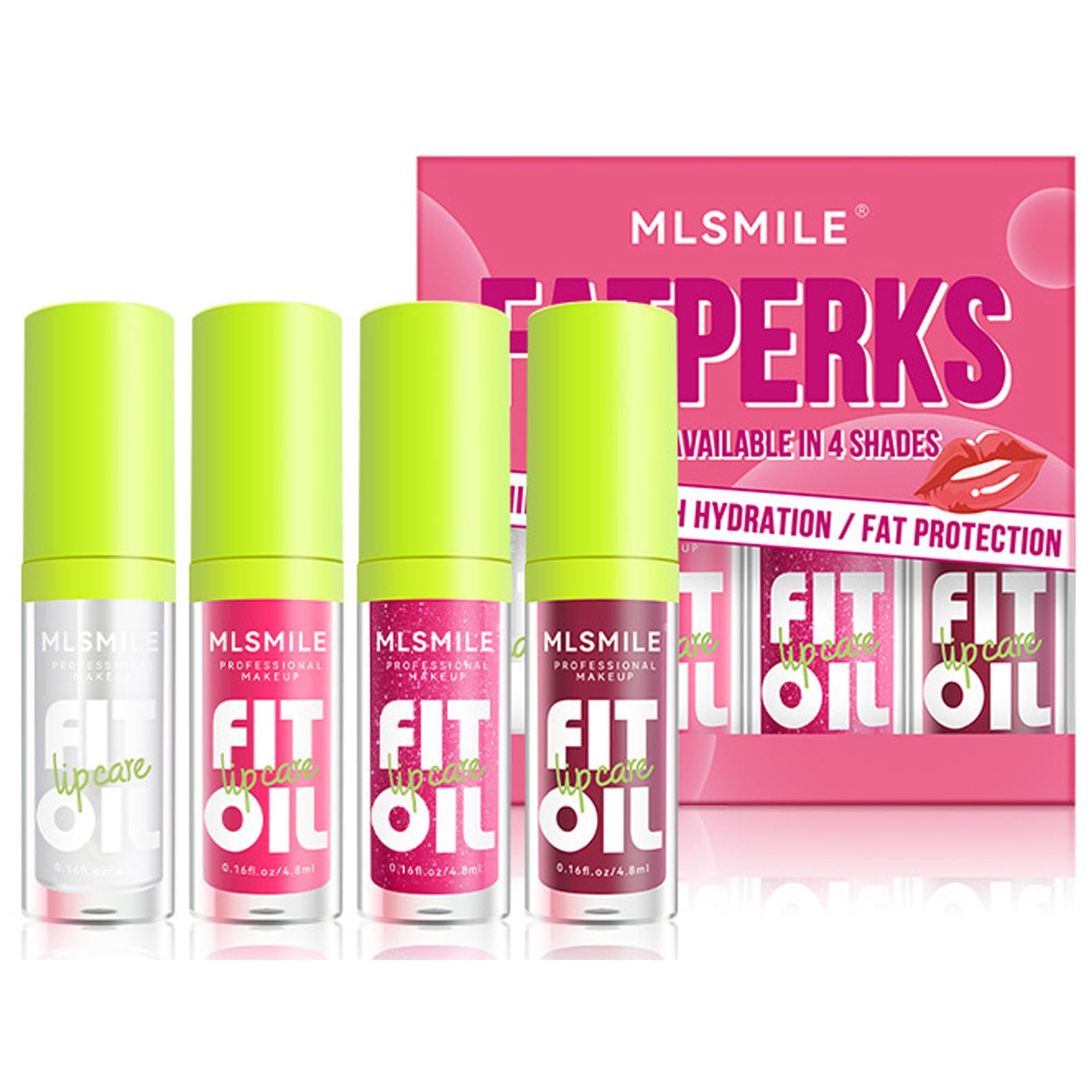 4 Colors Lip Oil Lip Glaze, Drip Lip Oil Hydrating Lip Glow Oil Moisturizing Shiny Lip Gloss, Big Brush Head Tinted Plumping Lip Oil,Long Lasting Nourishing Reviver Lip Care Non-sticky (Package A)