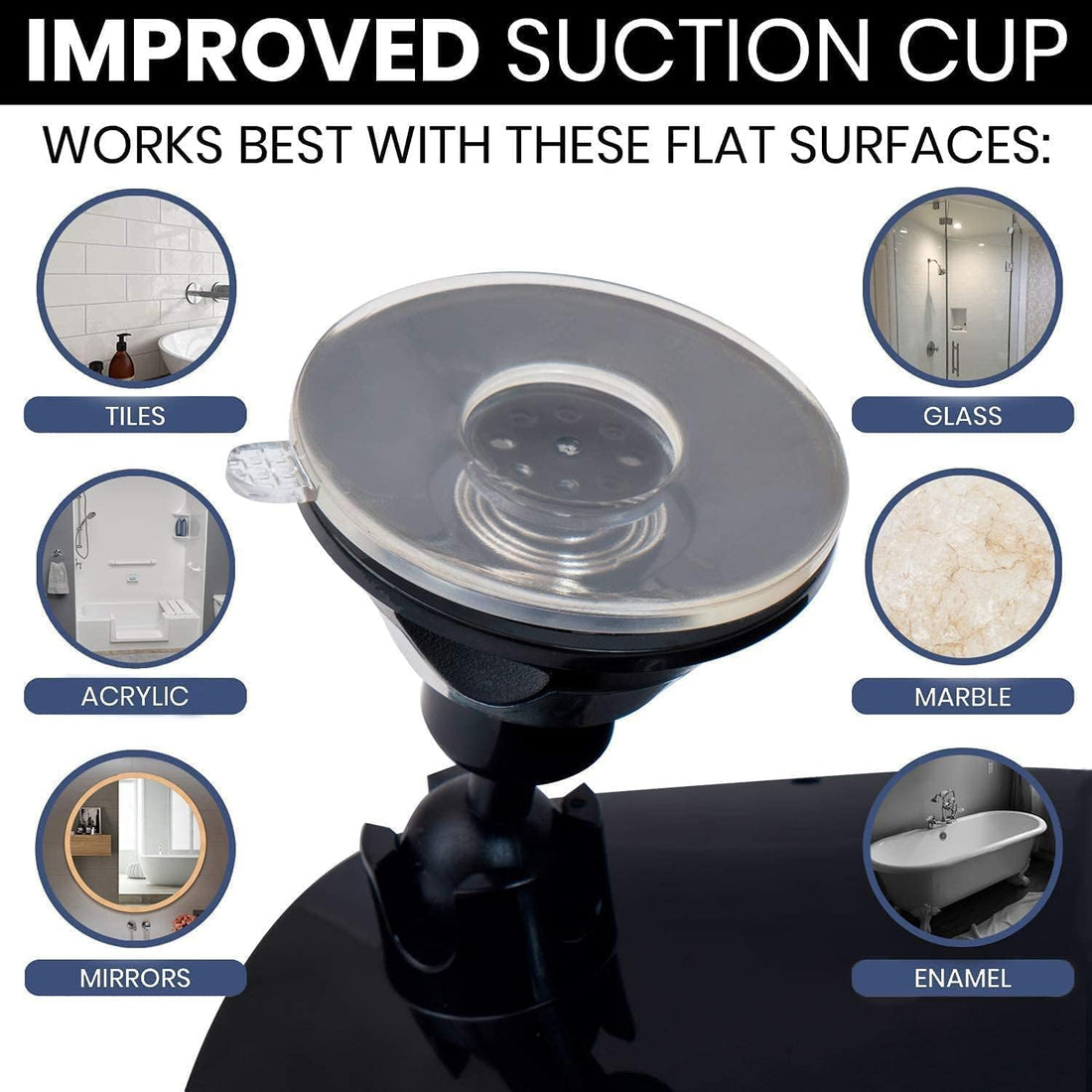 2018 Shatterproof Fogless Shower Mirror For Shaving with Razor Holder and Superior Sticky Suction-Cup, 8 Diameter (Including Frame)