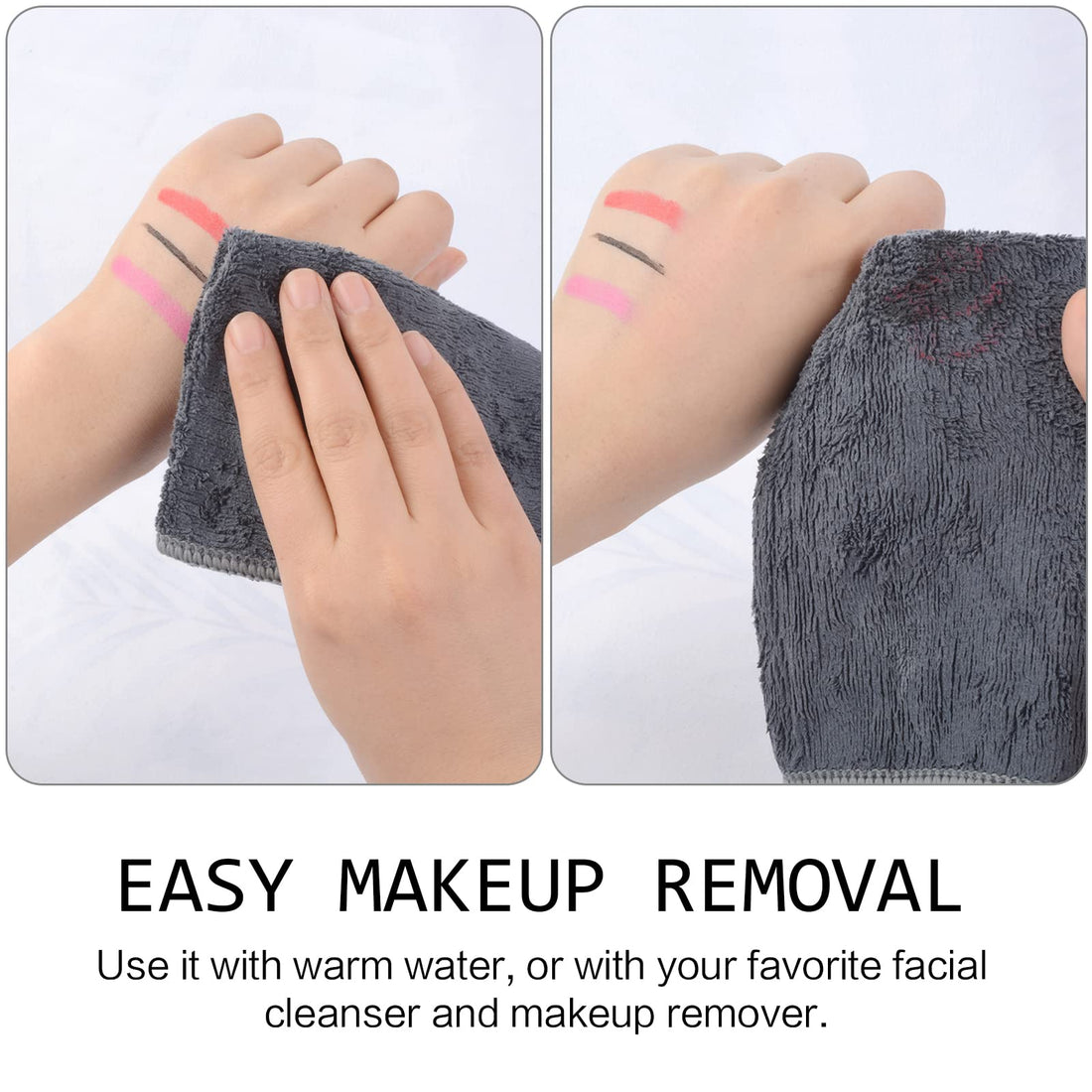 Sinland Microfiber Facial Cloths Fast Drying Washcloth 12inch x 12inch Grey 3pack + White 3pack