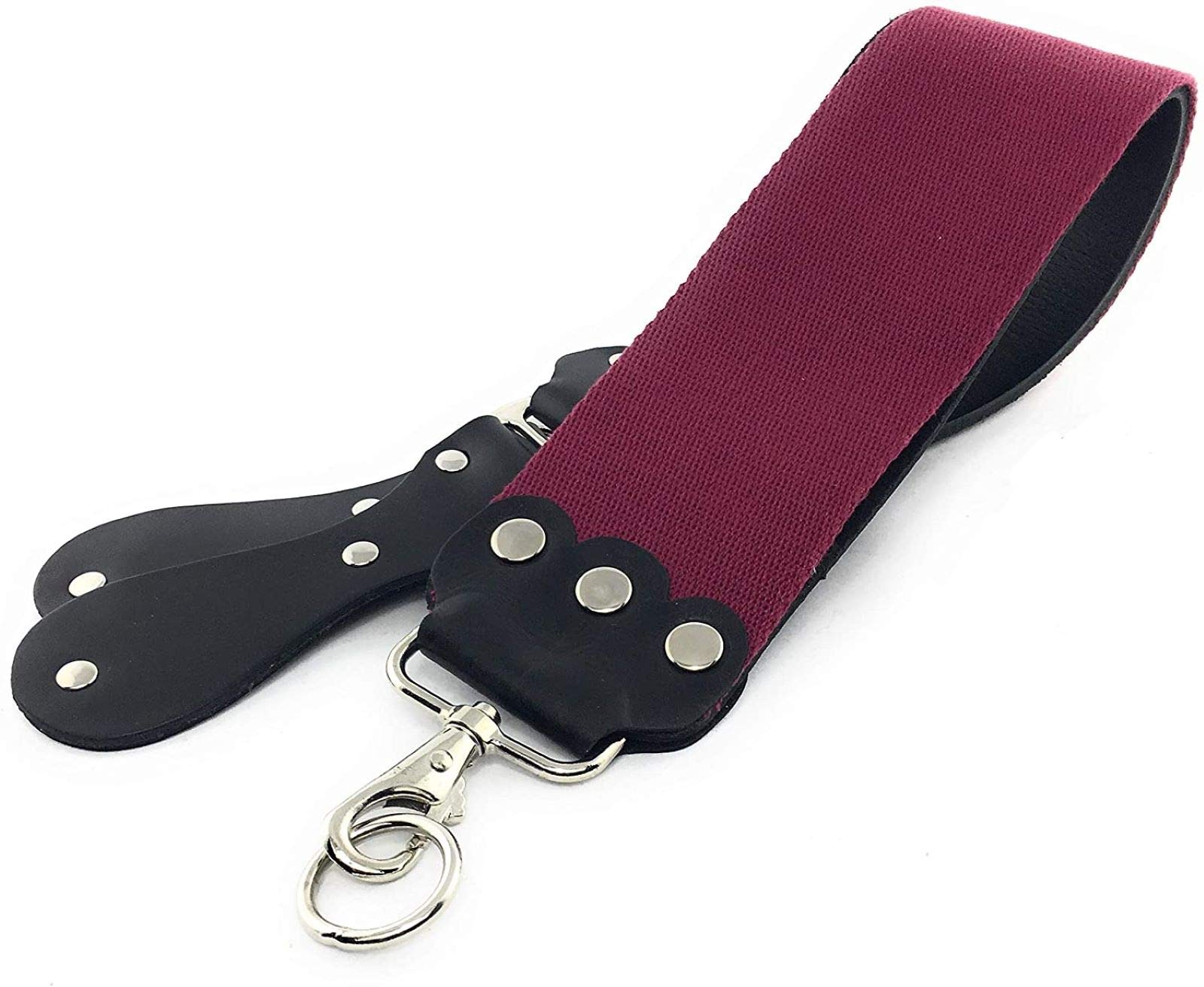 GBS Handmade Premium Black and Maroon Straight Razor Leather Sharpening Strop/Strap - 3 x 26