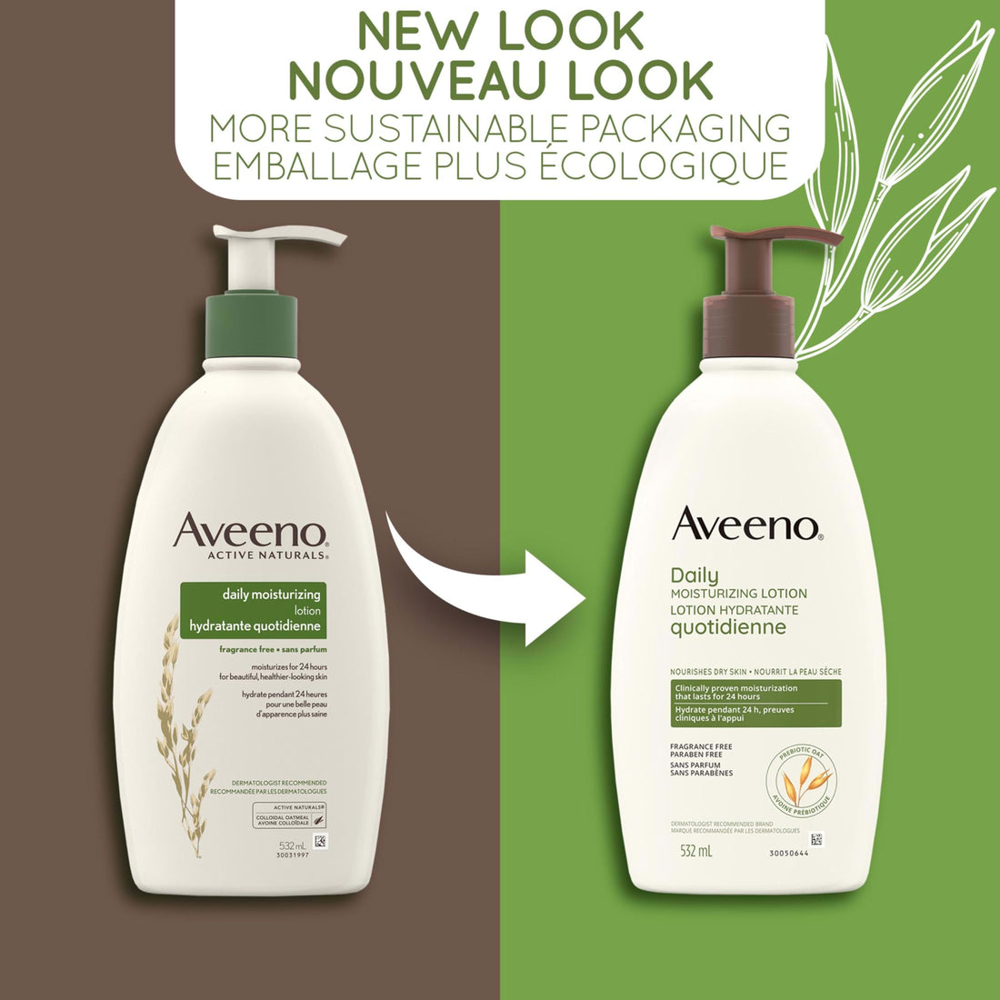 Aveeno Daily Moisturizing Lotion with Pump for Dry Skin, 532ml