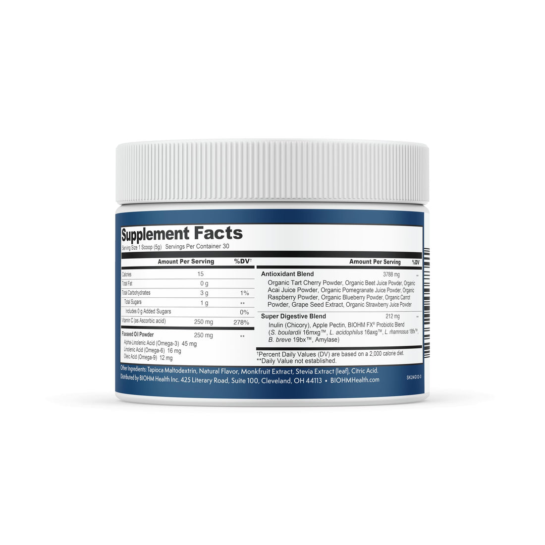 BIOHM Super Kids Superfood Powder Plus Probiotics, Delicious Berry Blast, 30 Servings, Antioxidants and Omega-3, Gluten, Non-GMO, Dairy Free, No Artificial Ingredients, Vegetarian, Ages 4 Plus