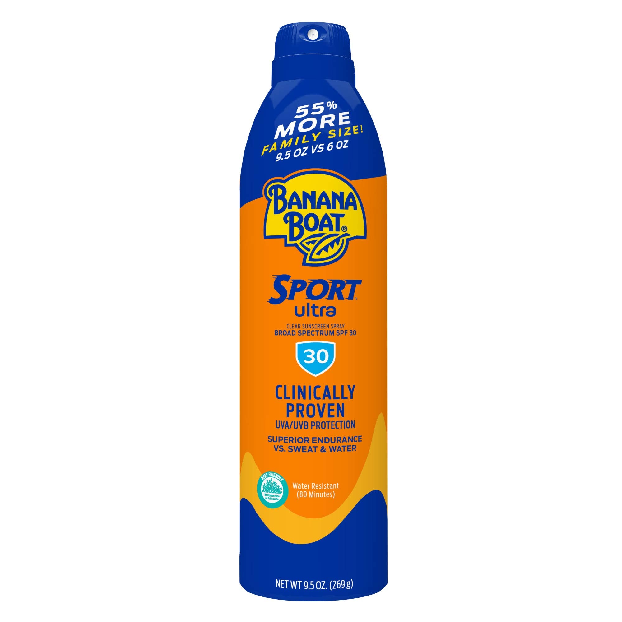 Banana Boat Sunscreen Ultra Mist Sport Performance Broad Spectrum Sun Care Sunscreen Spray - SPF 30, 9.5 Ounce