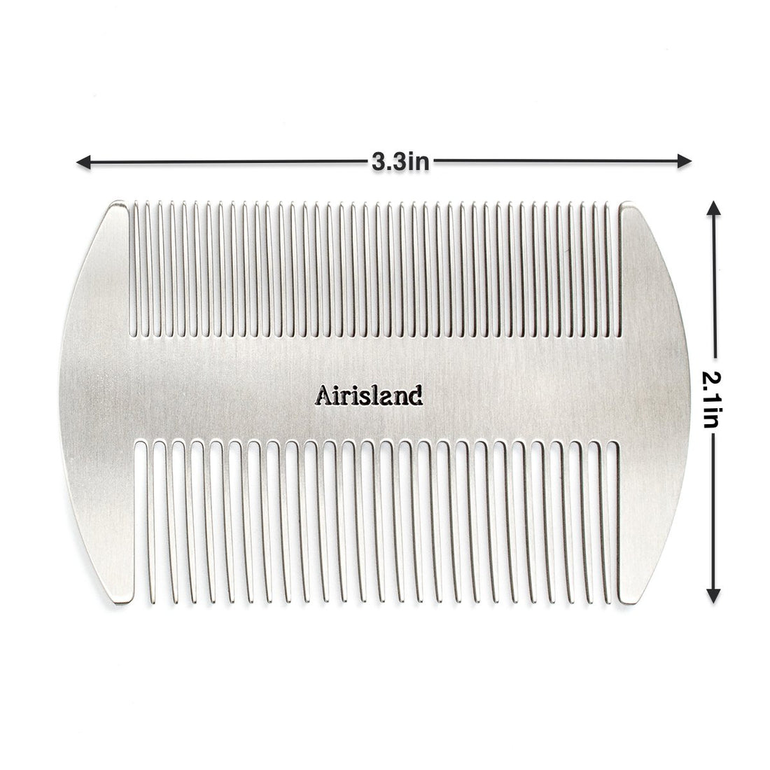 Airisland Dual Action Stainless Steel EDC Credit Card Size Comb Wallet Comb Pocket Comb Anti-Static Hair Comb Beard Mustache Comb for Man