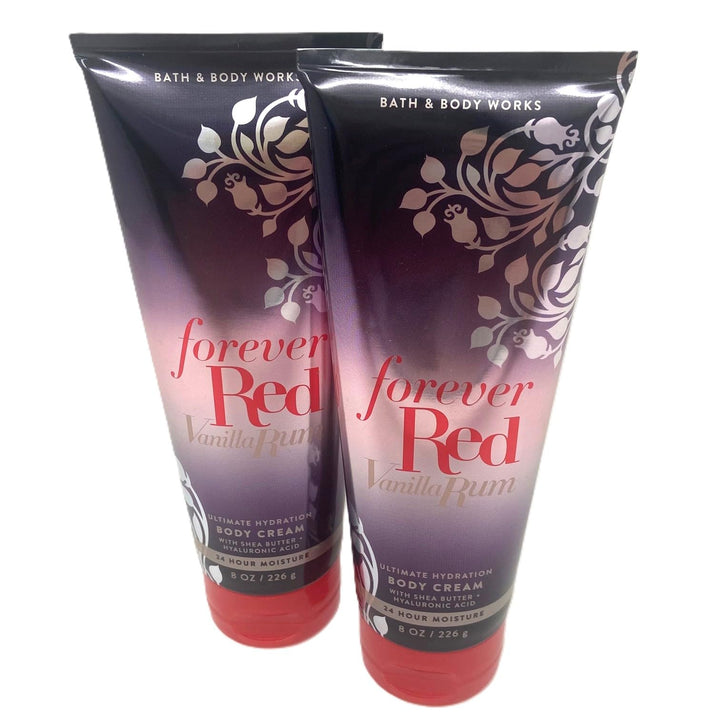 Bath & Body Works Forever Red Vanilla Rum Ultimate Hydration Body Cream 8 Ounces Pack of 2