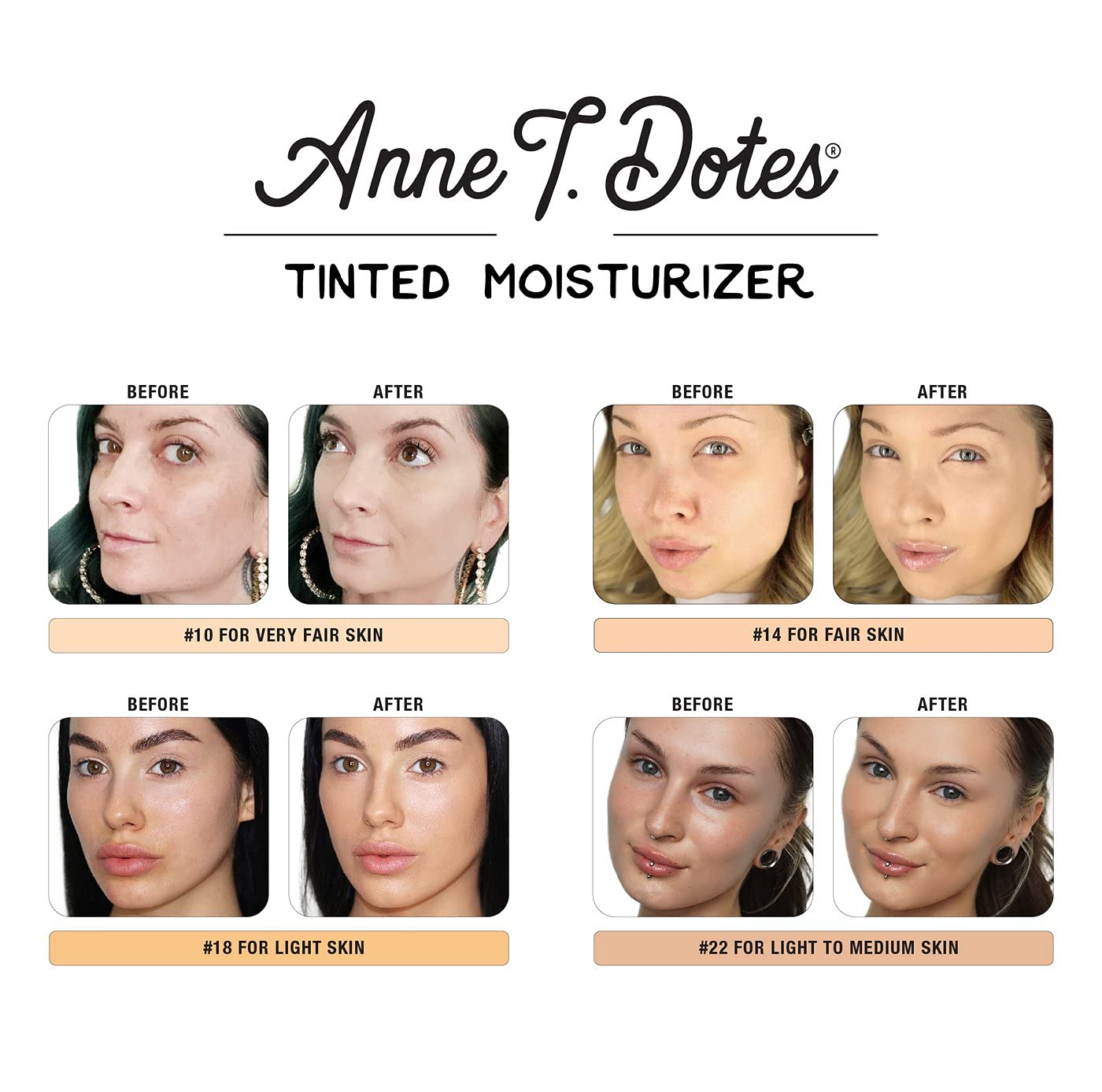theBalm Anne T. Dotes Tinted Moisturizer, 10 (For Very Fair Skin), 1 fl. oz.
