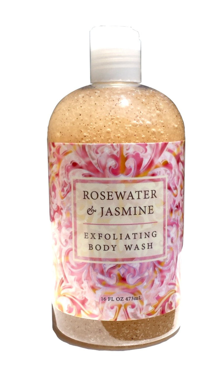 Greenwich Bay Exfoliating Body Wash, Enriched with Shea Butter, Blended with Loofah and Apricot Seed 16 oz (Rosewater Jasmine)