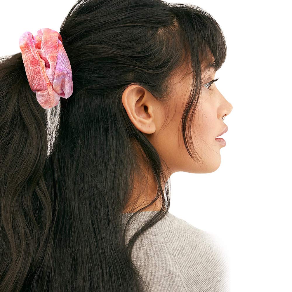 Premium Velvet Macaron Theme Hair Scrunchies Tie Bobbles Rainbow Hair Bands Scrunchy Hair Tie Ropes Lce Cream Color for Women Hair Elastic Bandss (6 PCS Multi-colored)