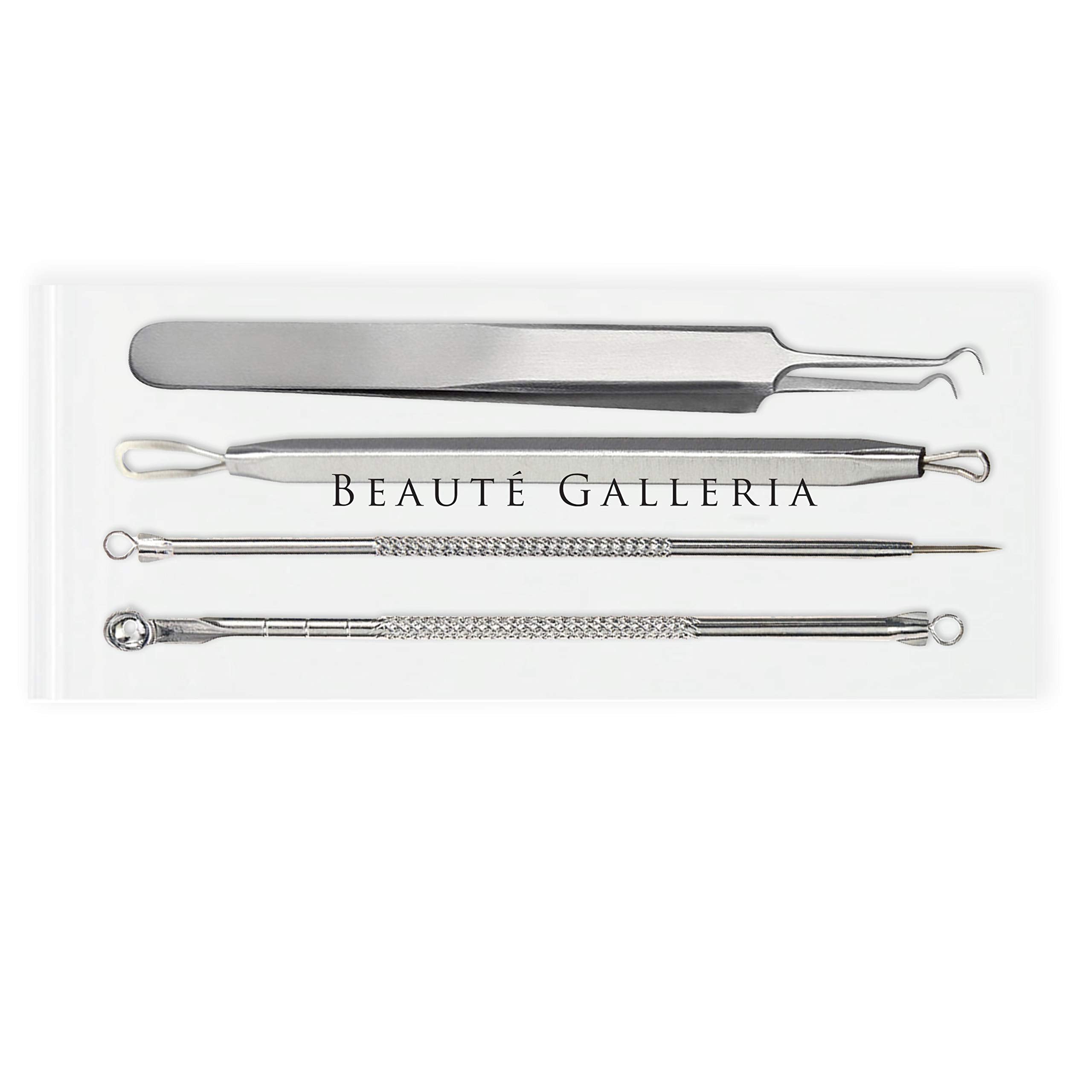 Beaute Galleria Professional Premium Blackhead & Blemish Remover Extractor Kit to cure Blackhead, Whitehead, Blemish, Comedone, Acne and Facial Impurities