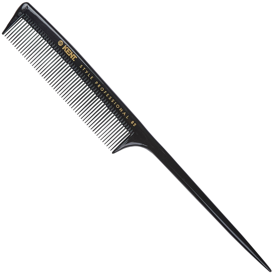 Kent SPC82 Salon-Style Dressing Cutting Comb with Fine Teeth - Tail Comb Professional Barber Haircut Comb for Styling and Teasing for All Hair Types - Kent Quality Barber Supplies