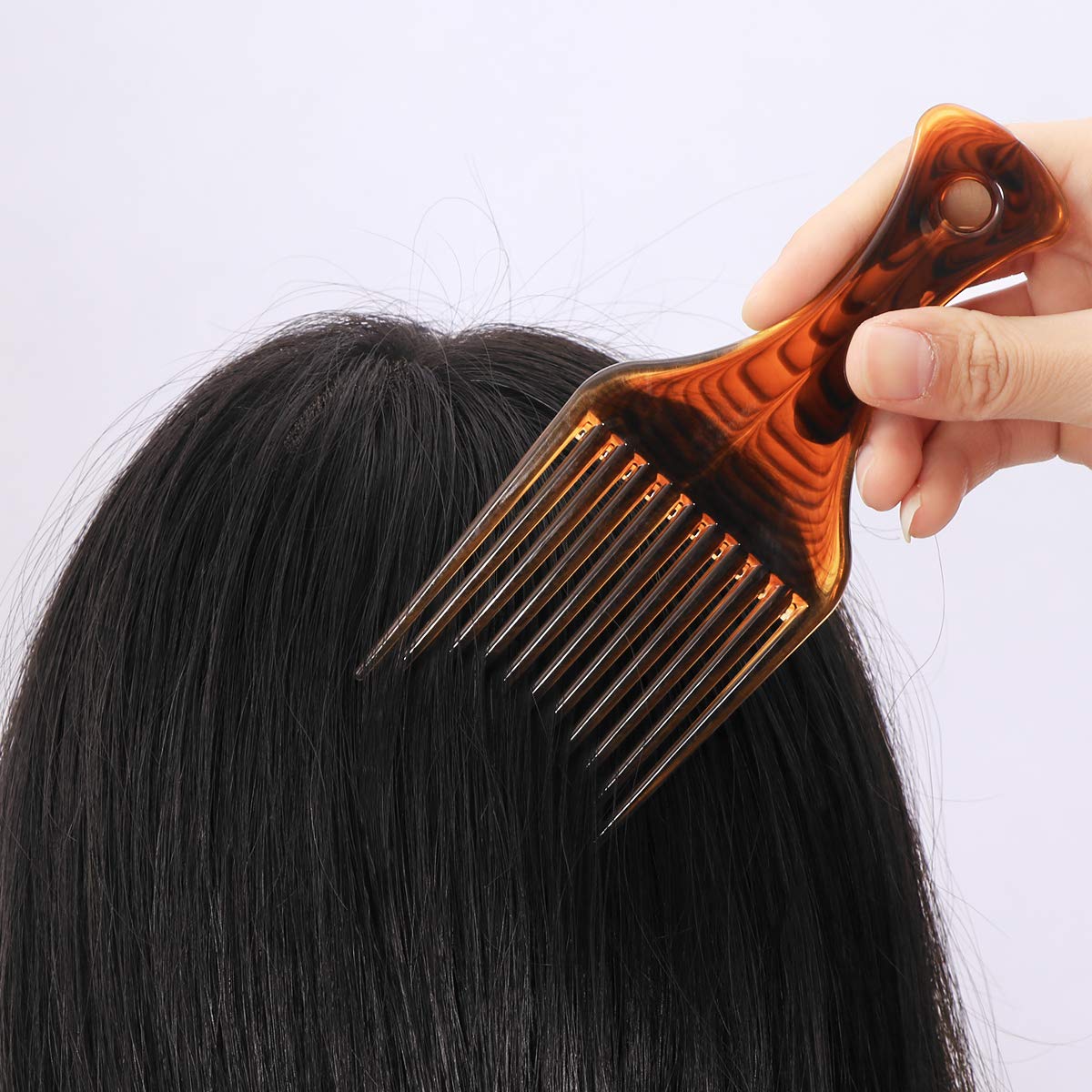 Frcolor Hair Pick Comb Ultra Smooth No Frizz Hair Lift Pick Comb for Hairstyle (Coffee)