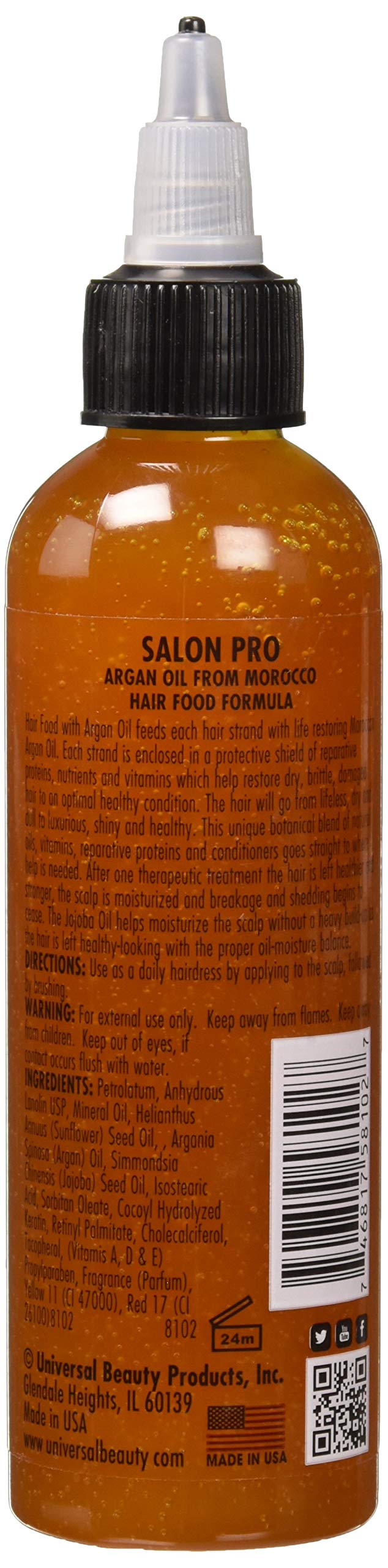 Salon Pro Hair Food Argan Oil 4 Oz