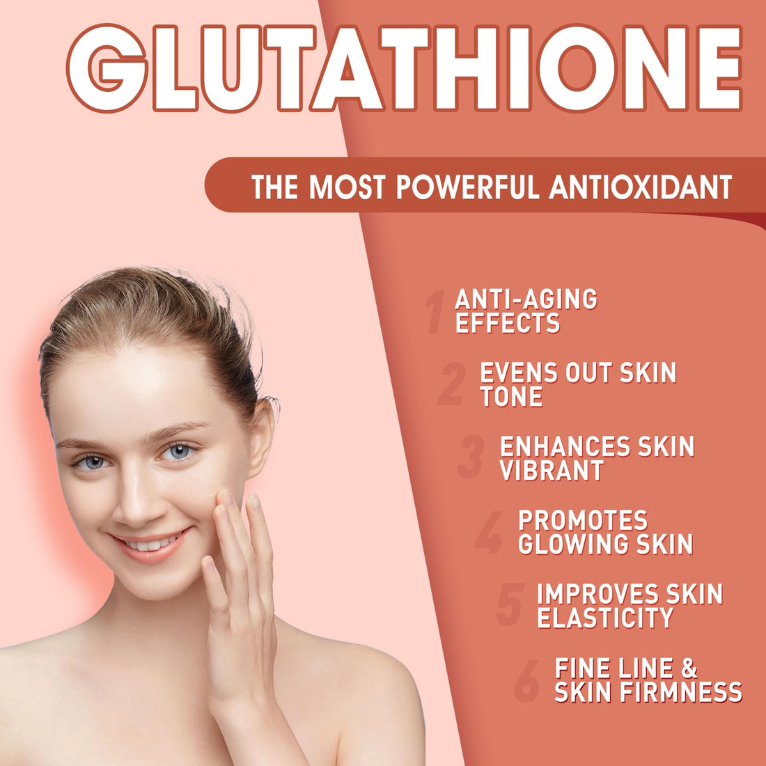 Glutathione Collagen Glow Gummies, Collagen Gummies with Vitamin C, E, Glutathione Supplement for Women, Skin Care, Anti-Aging, Grapefruit Flavor, 60 Count