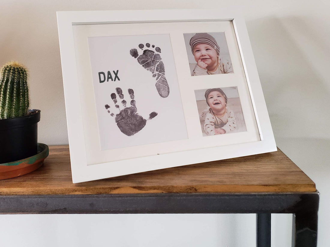 Ultimate Baby Ink Hand & Footprint Kit – Safe Ink Pad Stamp, Paper, Frame, & Stencil for Baby Shower, Registry, Newborn, New Mom Gifts