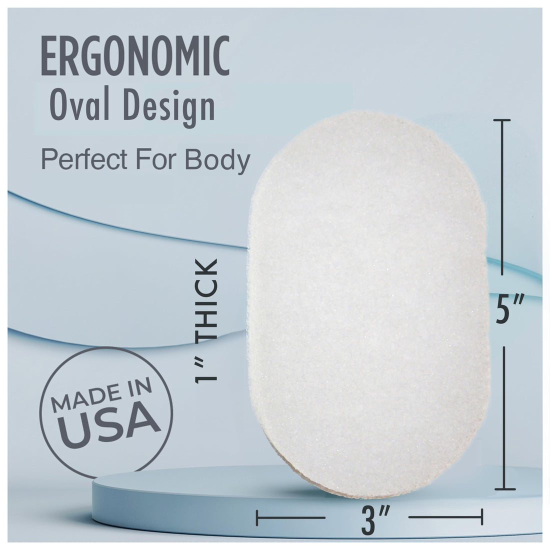 HartFelt Bath Sponge | Soft Exfoliating Body Sponge for Dead Skin | Chemical-Free bath scrubber for body | Cleanses Skin from Dirt & Excess Oil | Made in USA - 1 Count