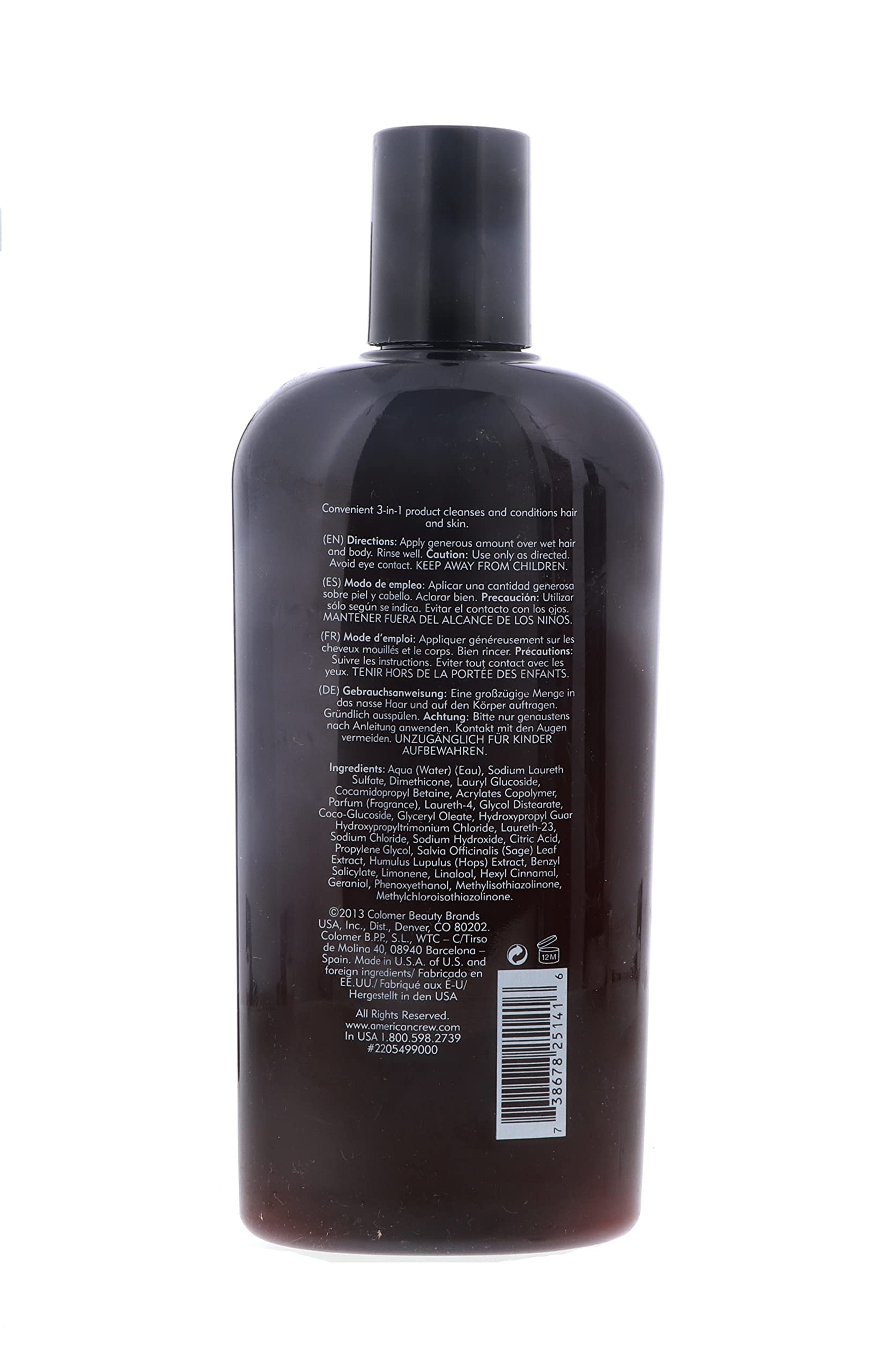 American Crew Classic 3-in-1 Shampoo, Conditioner & Body Wash, 15.2 oz (Pack of 3)