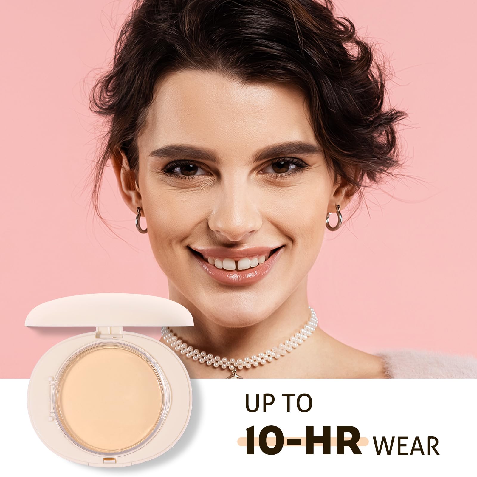 UCANBE 2-in-1 Pressed Face Powder & Foundation Makeup, Matte Oil Control Flawless Setting Powder, Korean Makeup,Waterproof Long Lasting Finishing Powder (Fair)