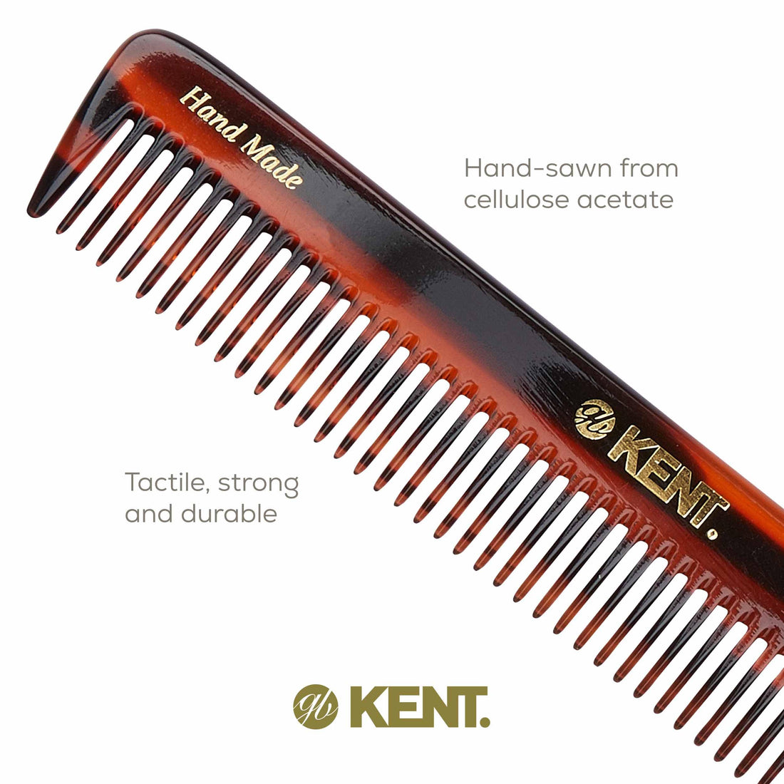 Kent The Handmade Comb - 175 mm Coarse Toothed Dressing Table Comb Hair Brushes