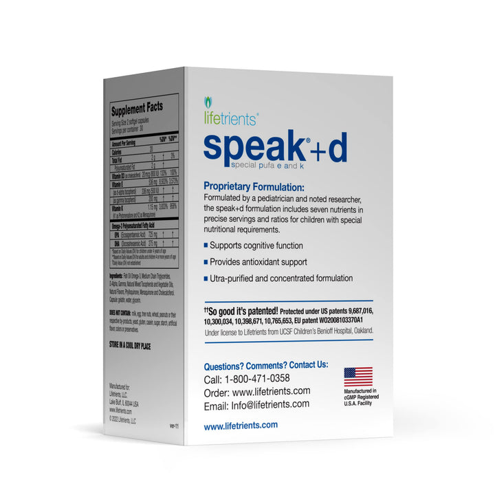 Lifetrients – Speak+d Twist-Off Softgels – Natural Orange – 60 Softgels – Pediatrician Formulated to Support Children with Special Nutritional Requirements – Enhanced with Omega-3, Vitamin E’s & D3