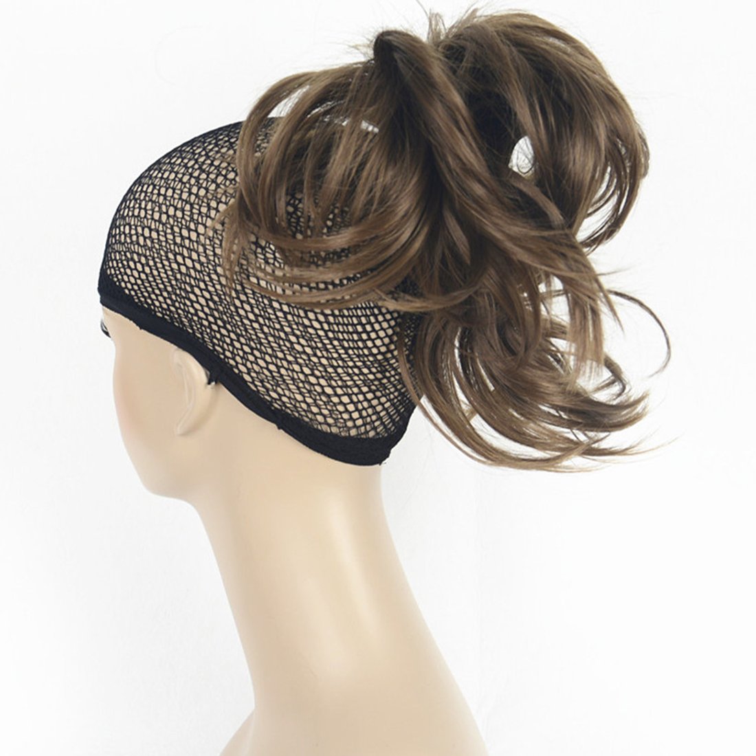 Lydell Adjustable Messy Style Ponytail Hair Extension Synthetic Hair-Piece with Jaw Claw (#12 Lt Reddish Golden Brown)
