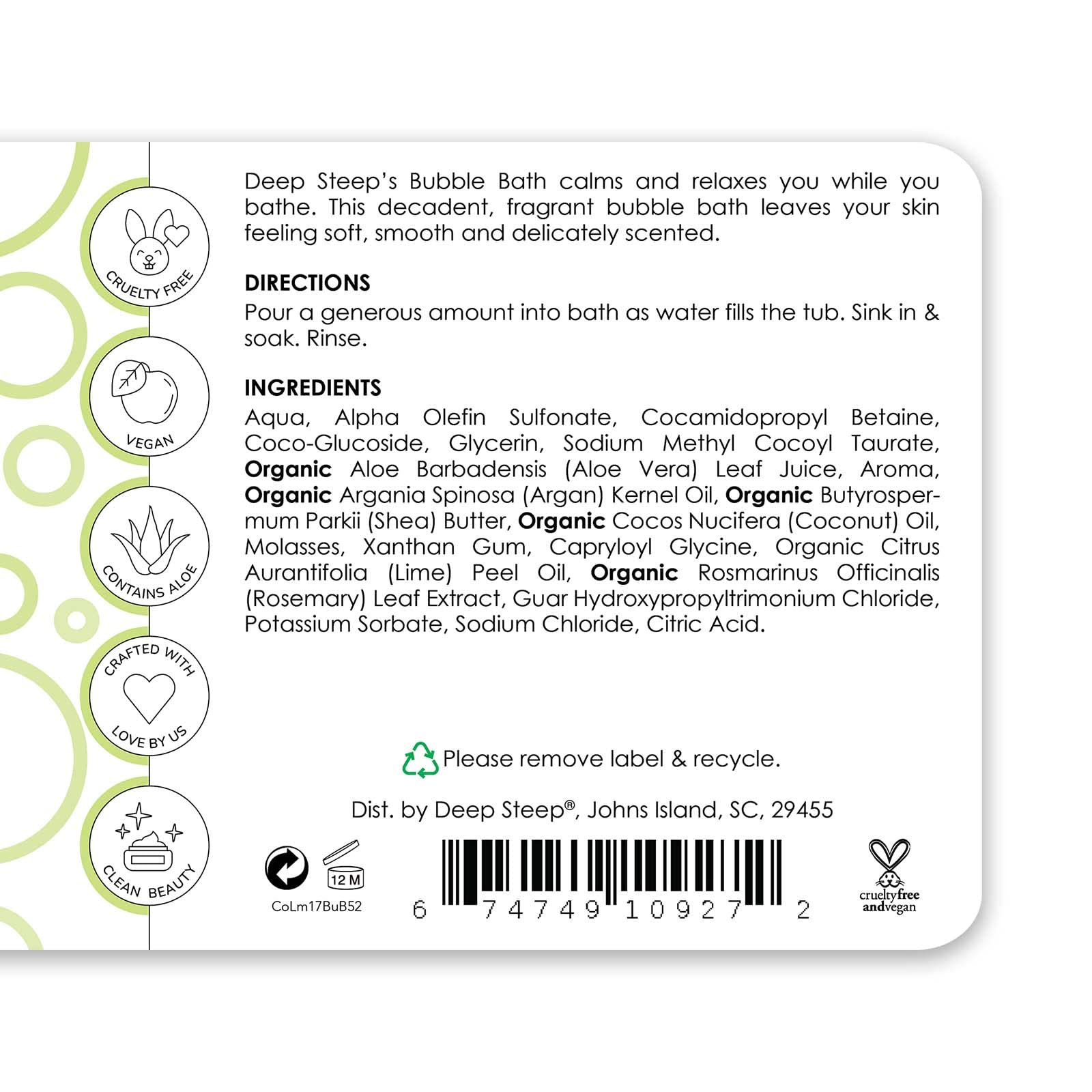 Classic Bubble Bath, Coconut Lime 17.5 fl oz by Deep Steep