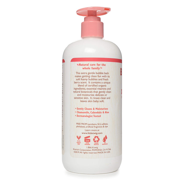 Little Twig Bubble Bath, Baby Bath Essential with Natural Plant Derived Formula, Vegan, Gluten-Free, Paraben-Free, Berry Pomegranate Scent, 17 fl. oz.