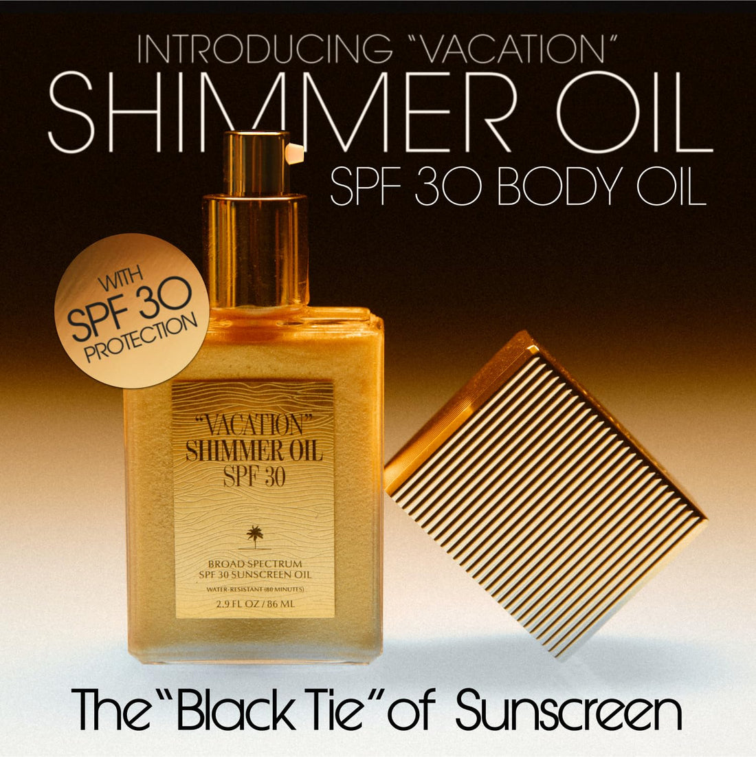 VACATION Shimmer Oil SPF 30 by Vacation, Shimmering Body Sunscreen, Water-Resistant, Enhances All Skin Tones, Dermatologist-Tested, Vegan, Travel Size, 2.9 Fl. Oz.