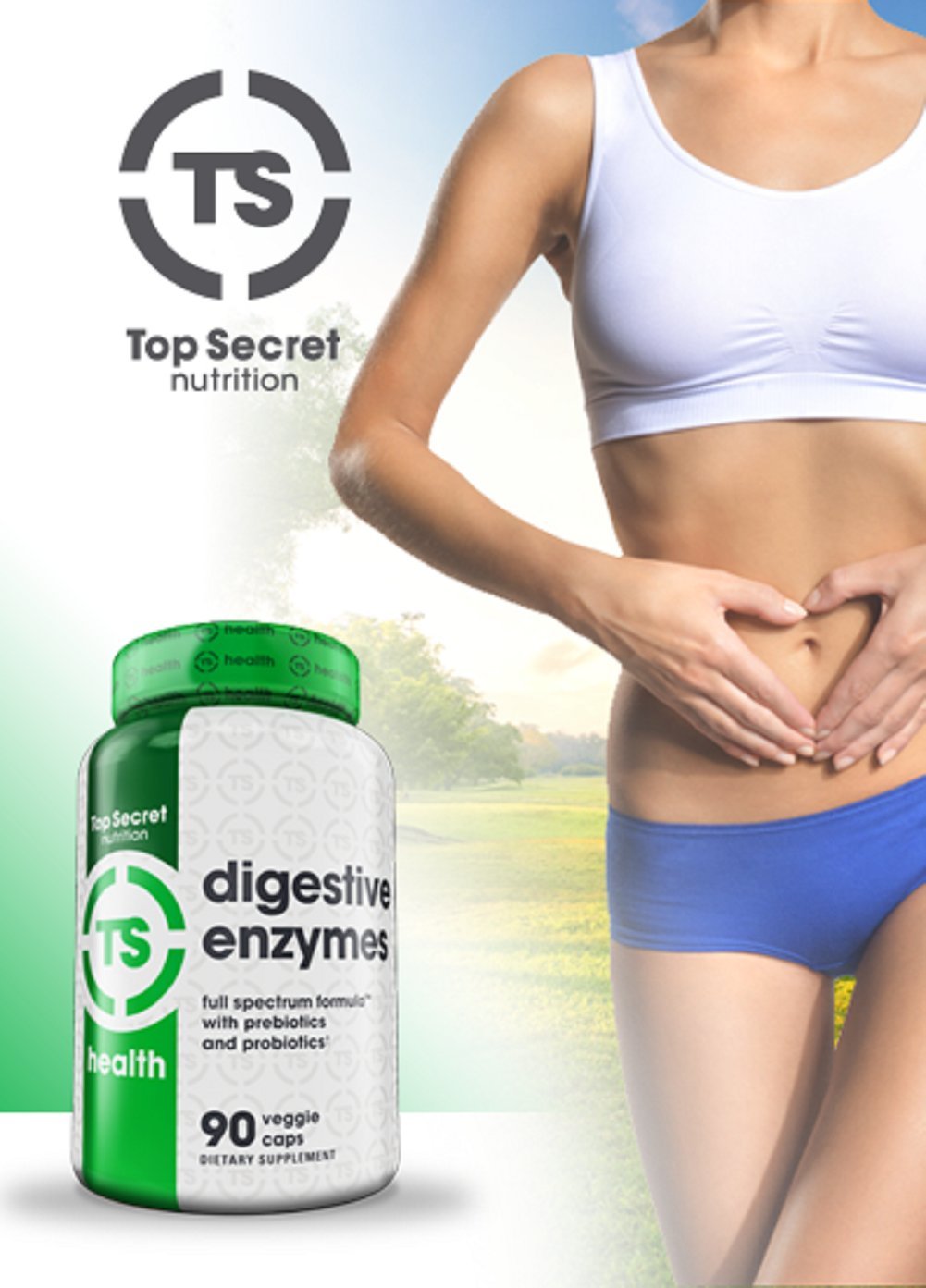 Top Secret Nutrition Digestive Enzymes Pre & Probiotics, 90 Count