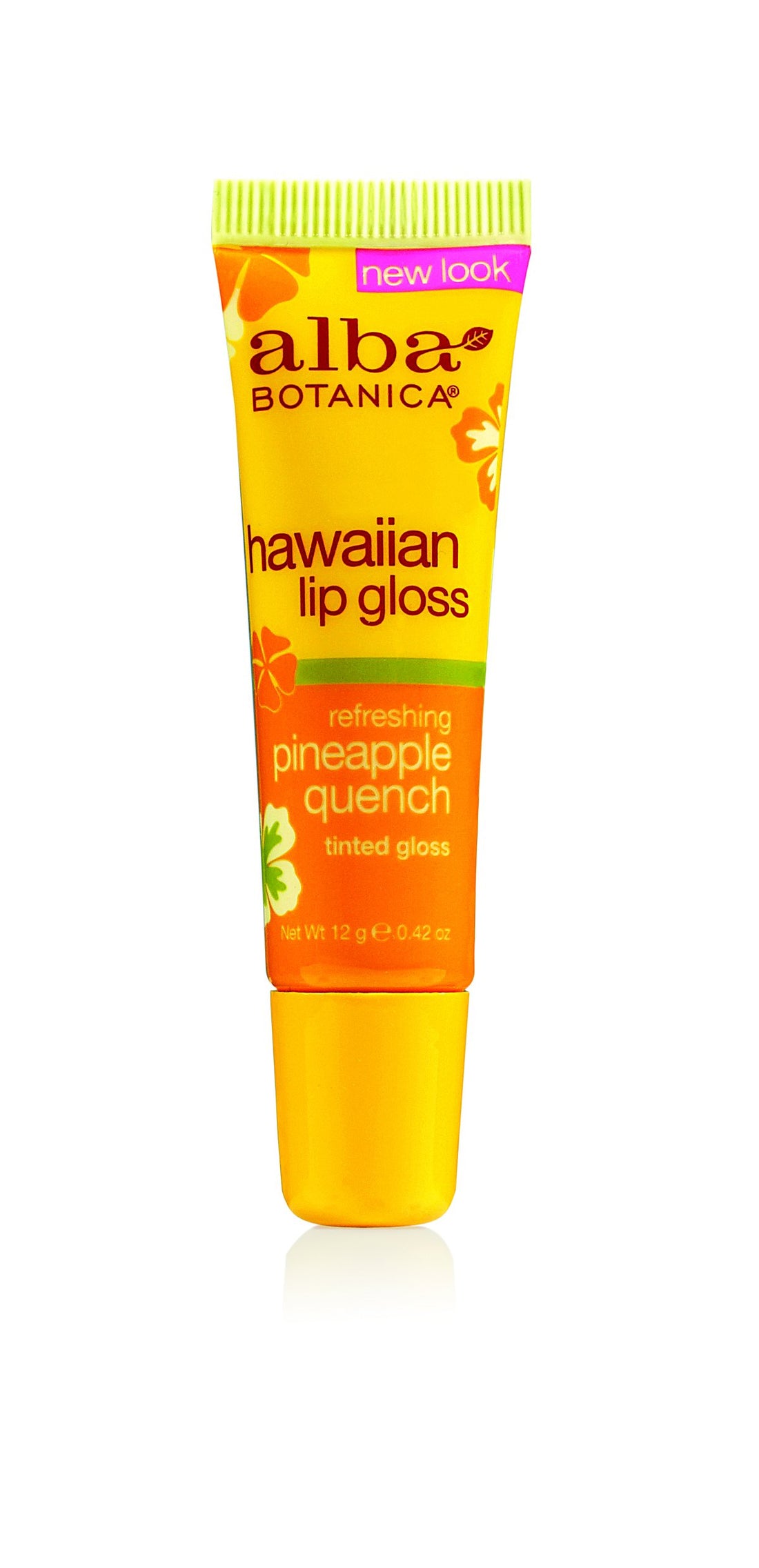 Alba Botanica Hawaiian, Pineapple Quench Tinted Lip Gloss, 0.42 Ounce Pack of 4