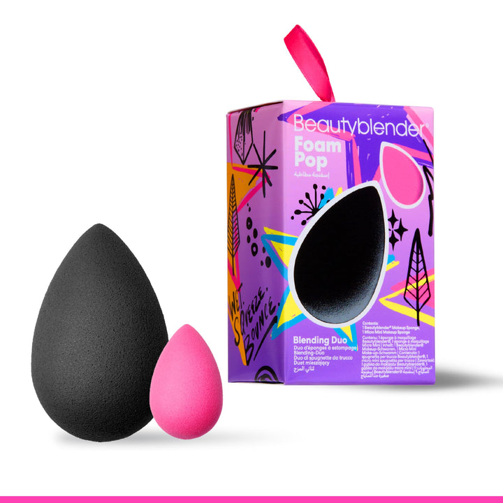 Beautyblender Foam Pop Blending Duo - Makeup Sponge Set with Original beautyblender & Micro Mini - Precise Application for Foundation, Concealer & Highlighter - Latex-Free, Reusable, Vegan