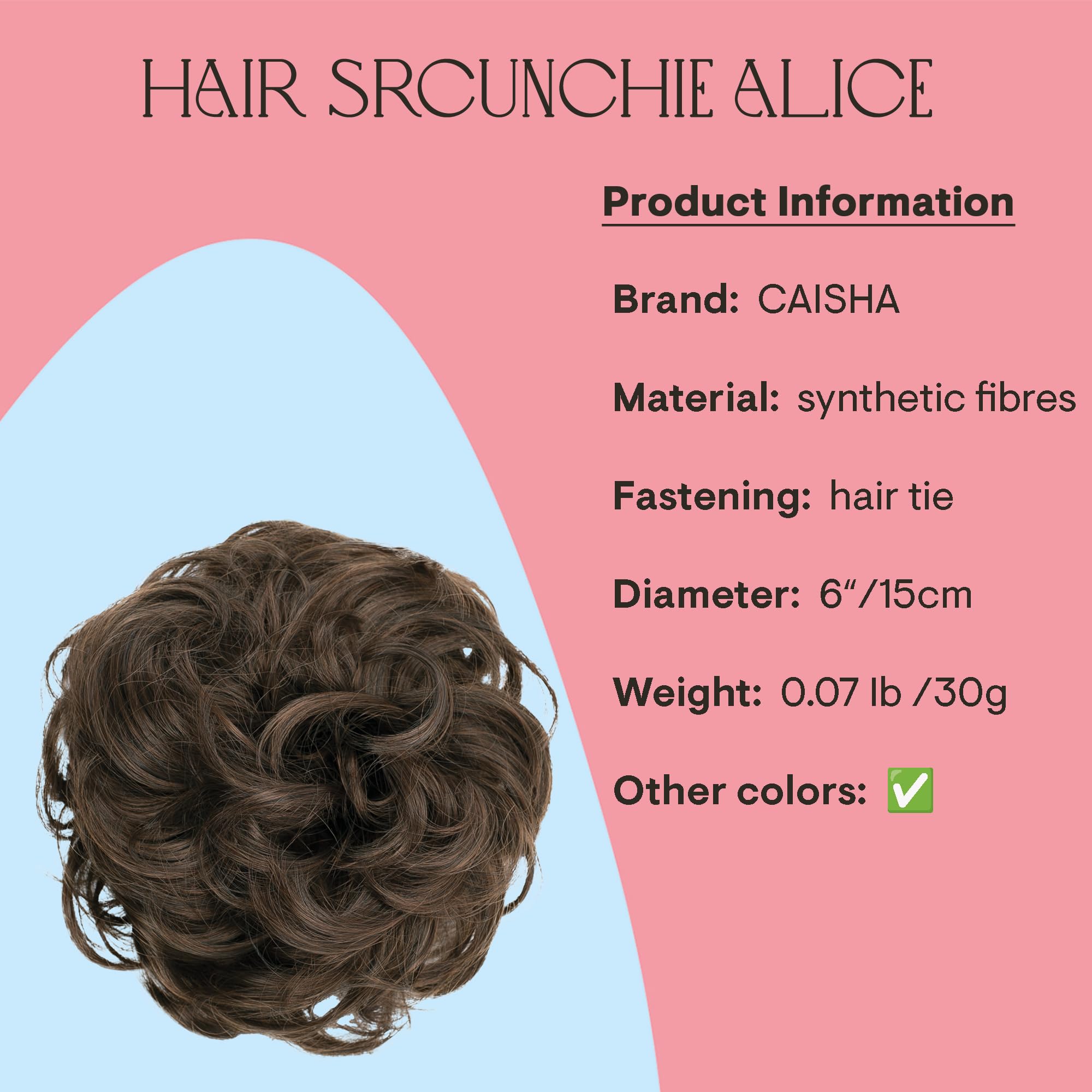 brown mix 4/30A : PRETTYSHOP Scrunchie Scrunchy Bun Up Do Hair piece Hair Ribbon Ponytail Extensions Wavy Curly or Messy brown mix 4/30A