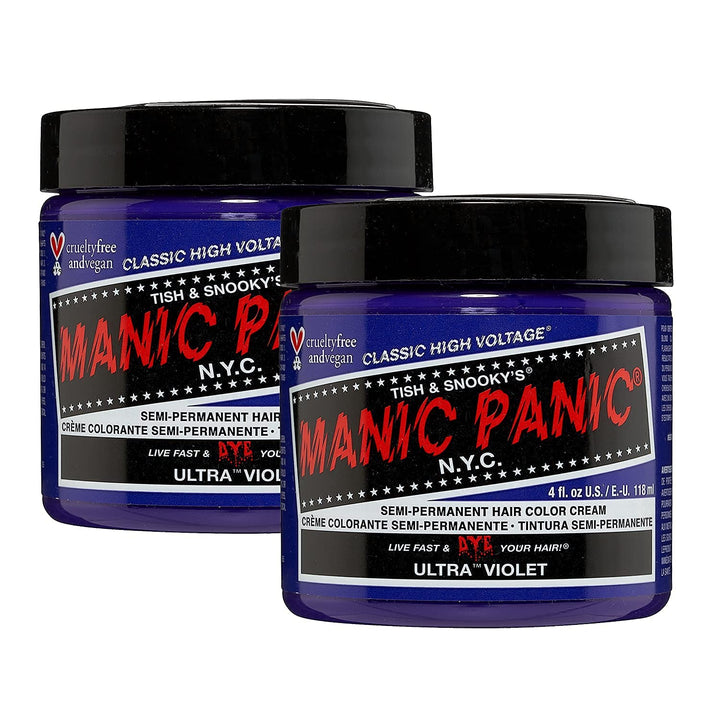 Manic Panic Semi-Permanent Hair Color Cream - Ultra Violet 4oz Pack of 2