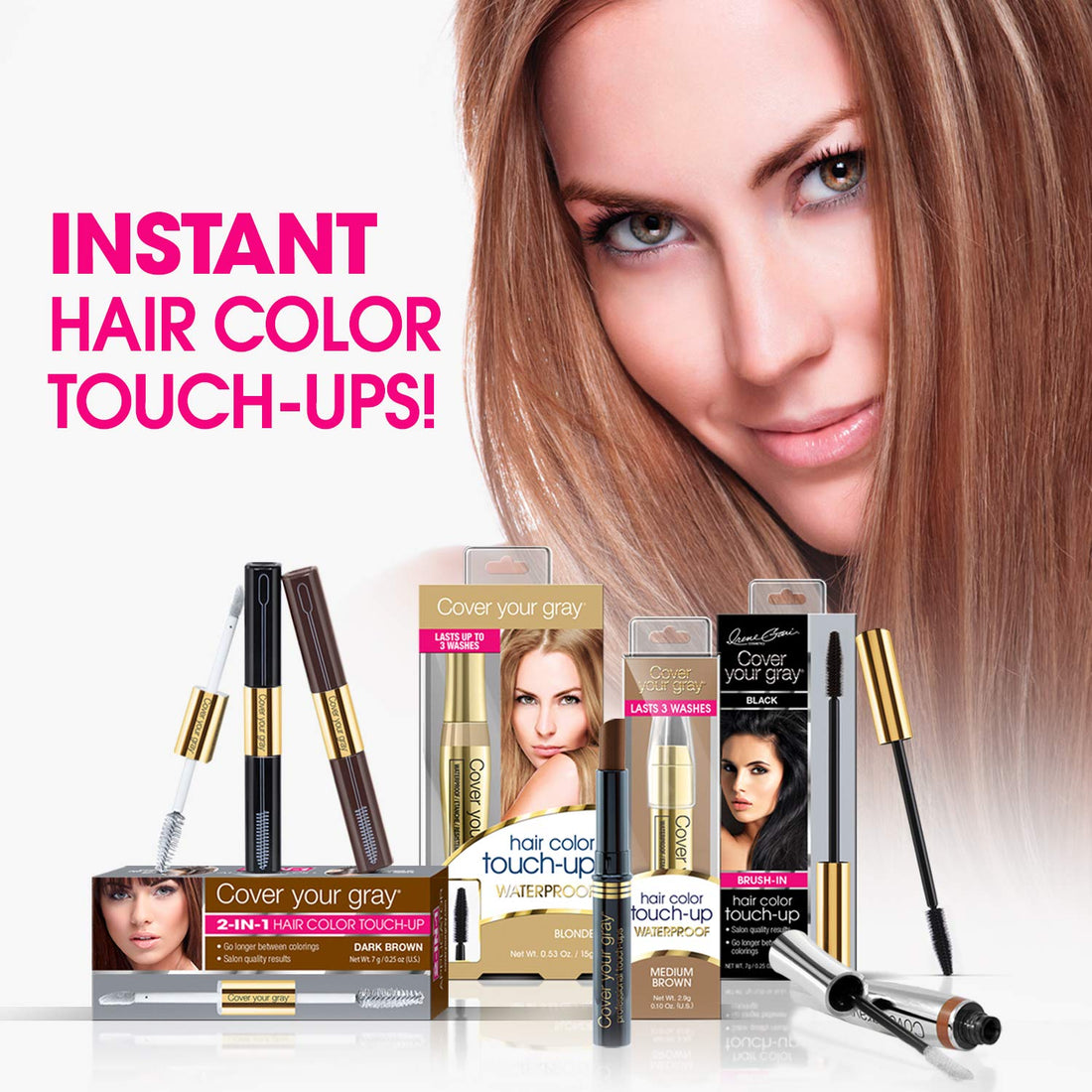 Irene Gari Cover Your Grey for Women Root Touch Up Hair Coloring Products Medium Brown/0.25 oz AD