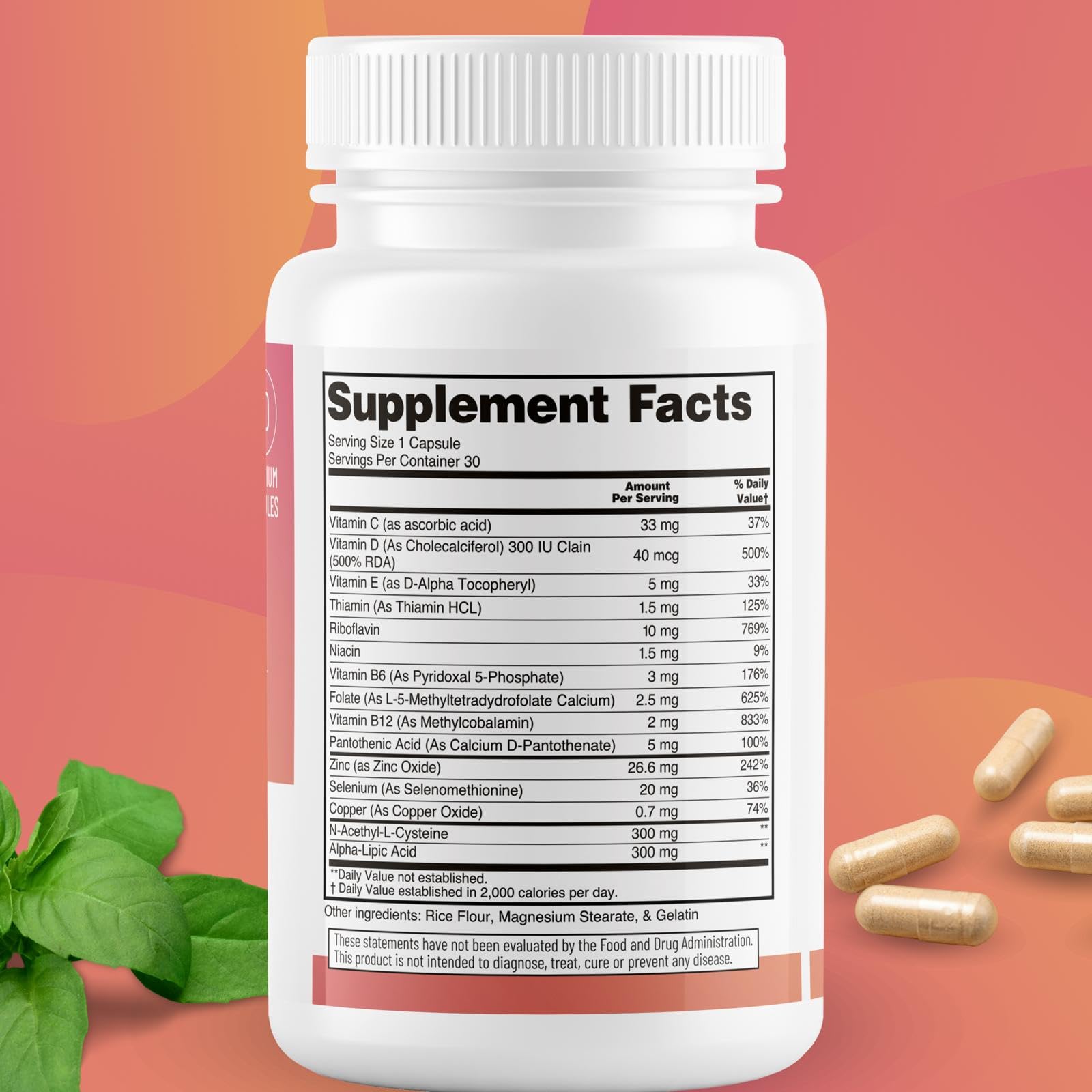 Pre-DX Nerve Support Supplement - Advanced L-Methylfolate Multivitamin w/Vitamin B-Complex & More for Resistance Enhancement - 3rd Party Tested L-methylfolate Supplement - 30 Capsules