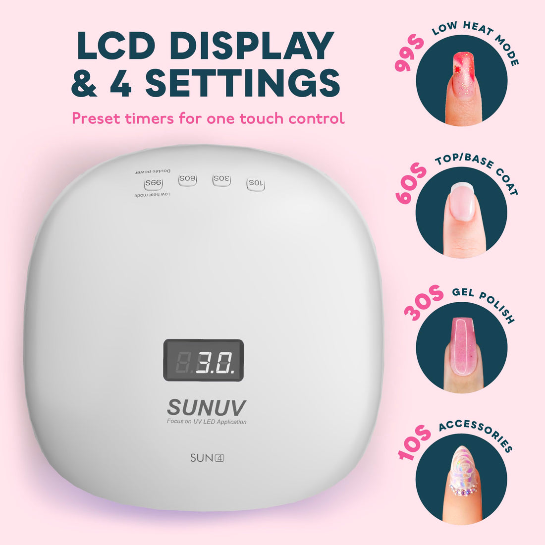 SUNUV 48W UV LED Nail Dryer for Gels Polish With Sensor (White)