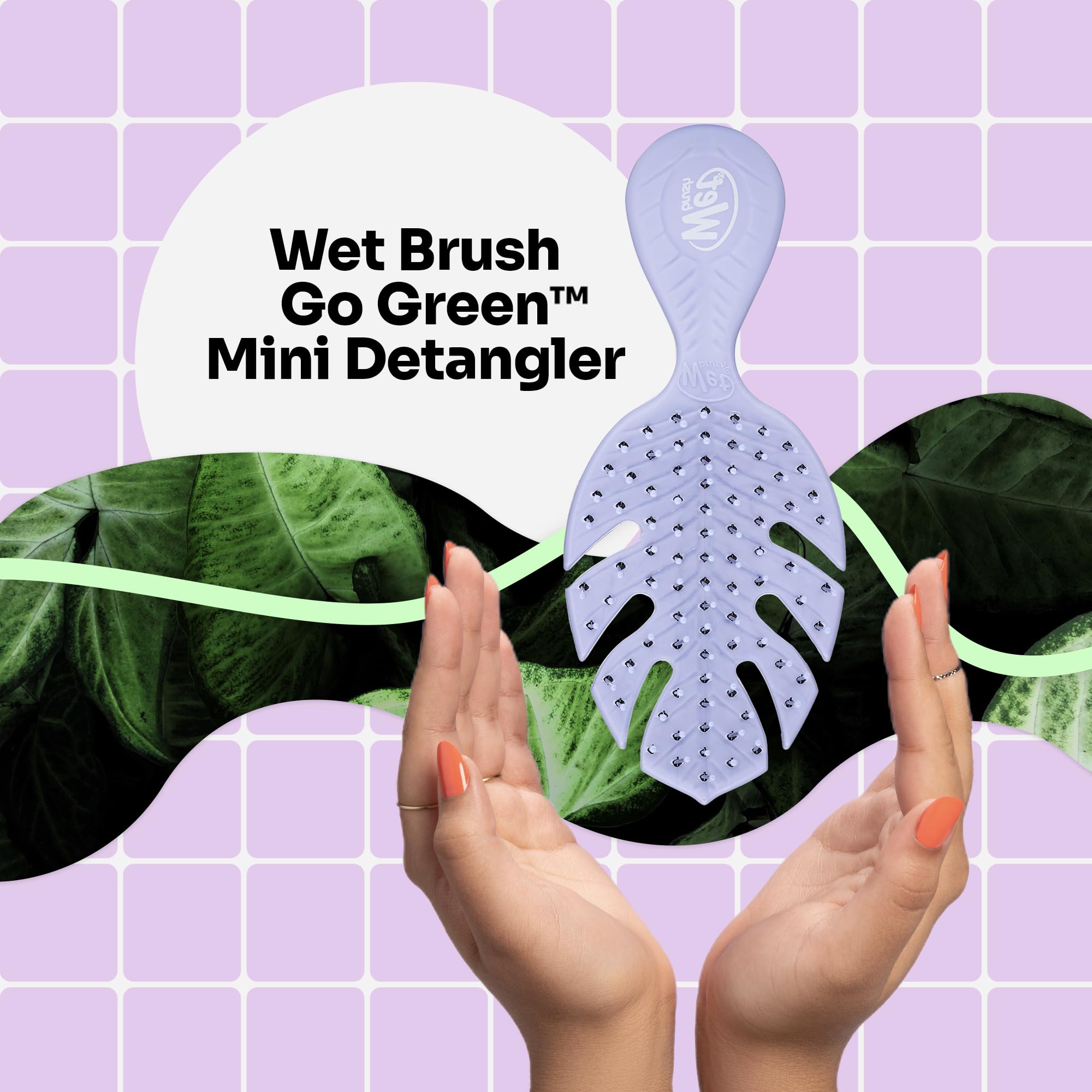 Wet Brush Go Green Mini Detangler - Detangling Travel Hair Brush Purple