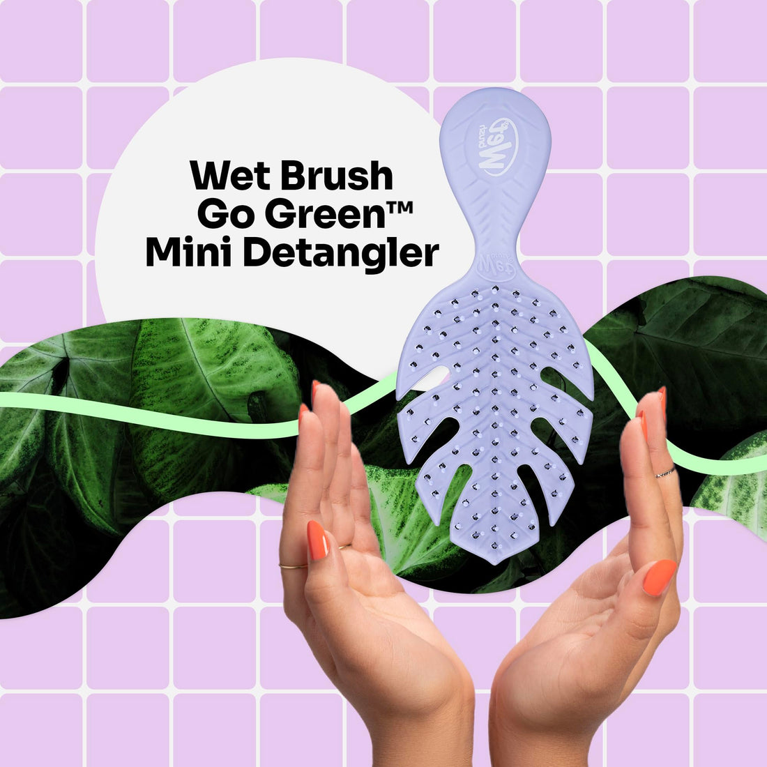 Wet Brush Go Green Mini Detangler - Detangling Travel Hair Brush Purple