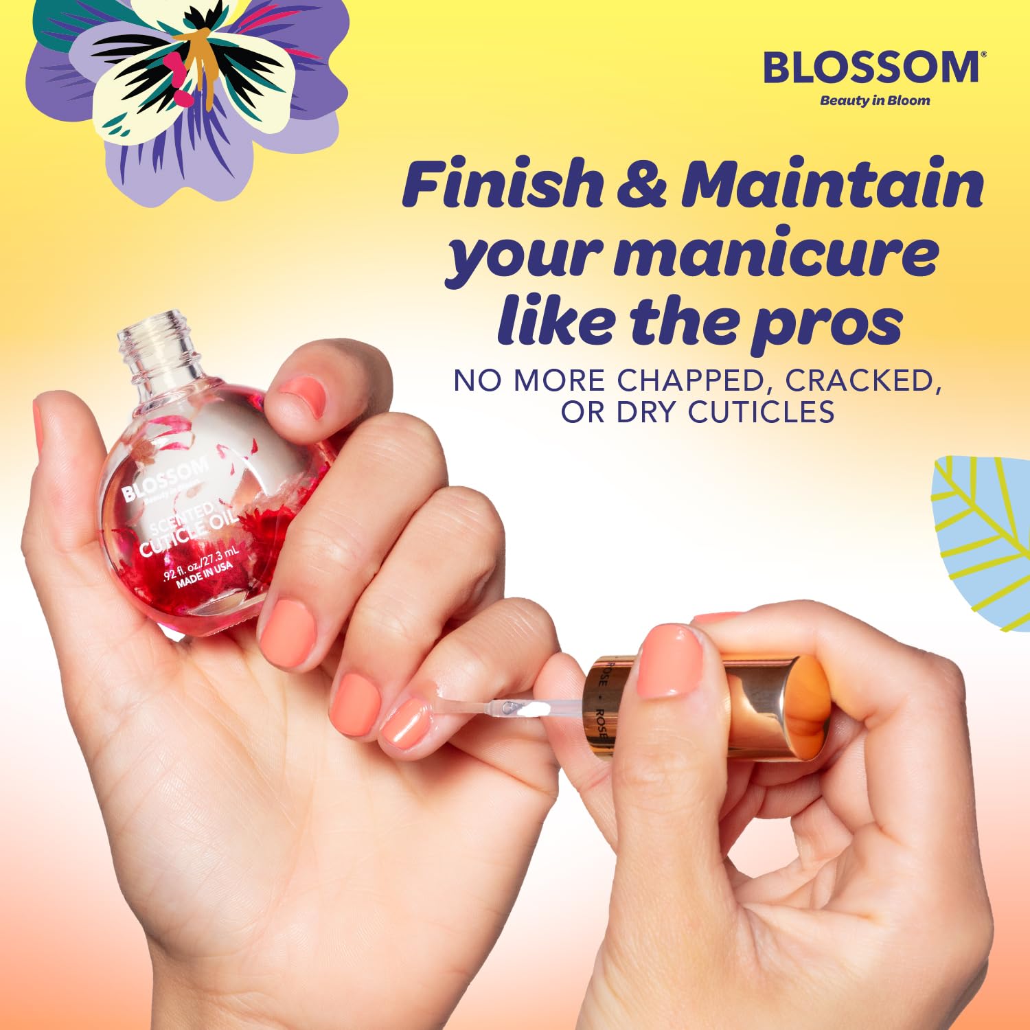 Blue Cross - Blossom Cuticle Oil with Real Flowers 0.5oz (BLCOF4 - Orange)