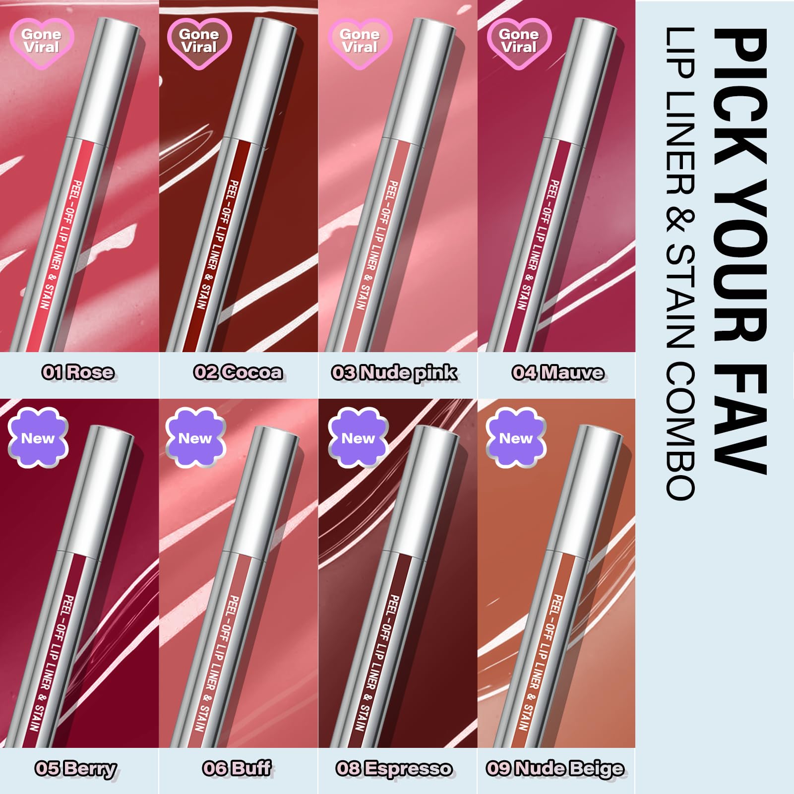 Cilrofelr Peel Off Lip Liner Stain with Tweezer, Long Wear Tattoo Lip Liner, Peel Off Lip Stain with Matte Finish, Long Lasting, Waterproof, Transfer-proof, Highly Pigmented Color (Buff)