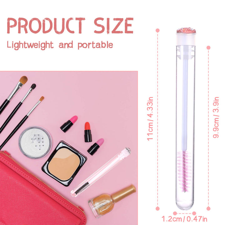 Dming 20pcs Eyelash brush Lash Wand Makeup tool Eyelash Extension supplies Cleaning brush Diamond Mascara scale l pink