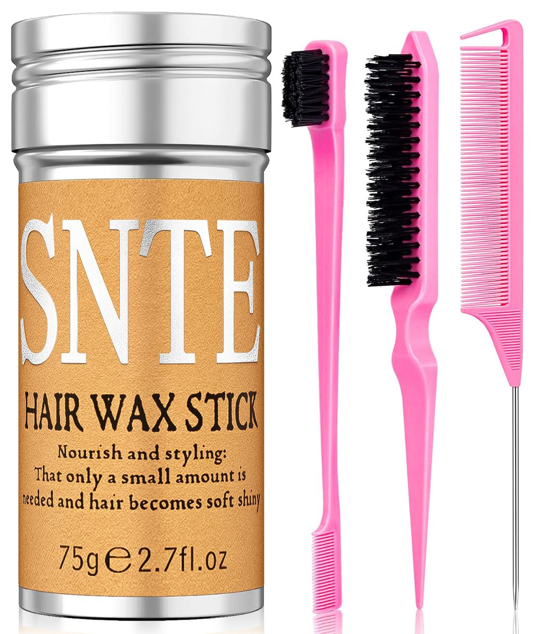 Hair Wax Stick Slick Back Hair Brush Set – Flyaway & Frizz Control for Sleek Ponytails, Buns, and Updos – Hair Accessories for Ballet, Dance Recitals, and Gifts